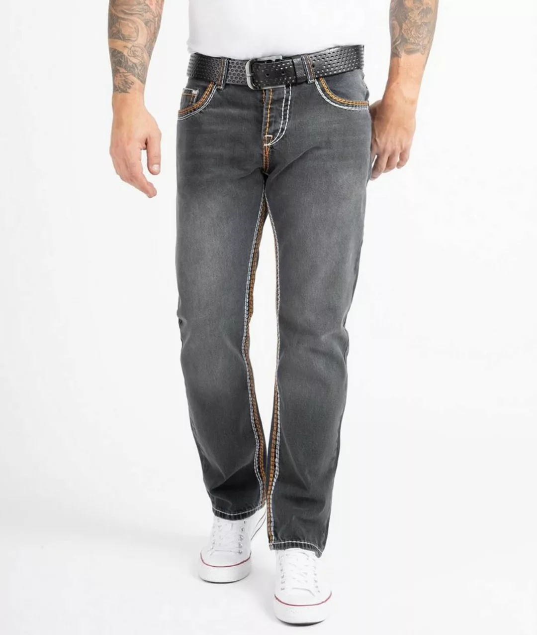 Rock Creek Straight-Jeans Herren Jeans Comfort Fit dicke Nähte RC-2168 günstig online kaufen