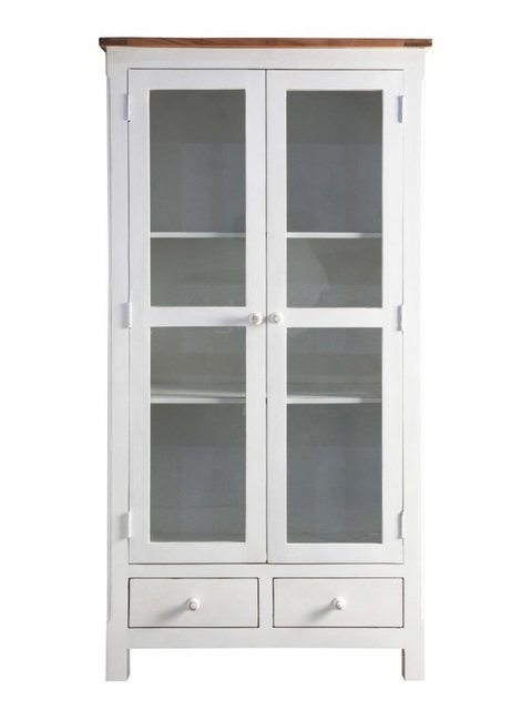 WOLF MÖBEL Vitrine BOMBAY Glasvitrine mit 2 Türen / 2 Schubladen (95x45x190 günstig online kaufen