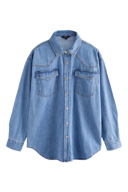 Next Jeanshemd Oversize-Denimhemd aus 100 % Baumwolle – Petite (1-tlg) günstig online kaufen