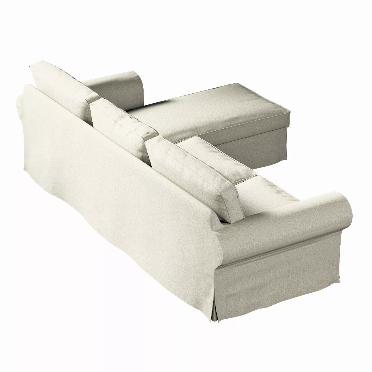 Bezug für Ektorp 2-Sitzer Sofa mit Recamiere, beige, Ektorp 2-Sitzer Sofabe günstig online kaufen