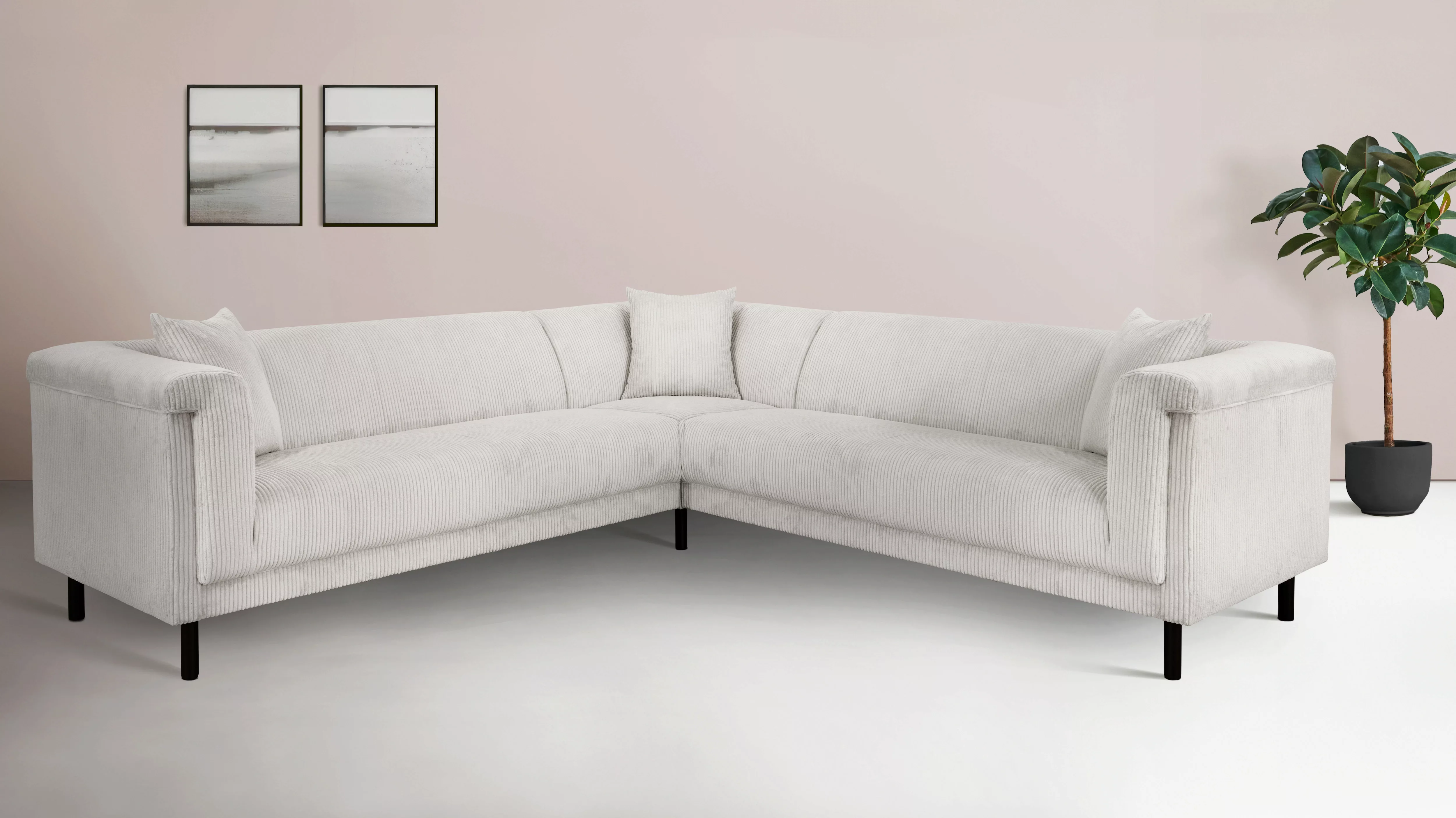 INOSIGN Ecksofa "AGNIA L-Form B/T/H: 244/244/71 cm", incl. Zierkissen, glei günstig online kaufen