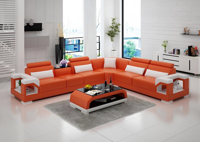 Xlmoebel Sofa Modernes Ledersofa Eckcouch Wohnlandschaft Ecksofa Eckgarnitu günstig online kaufen