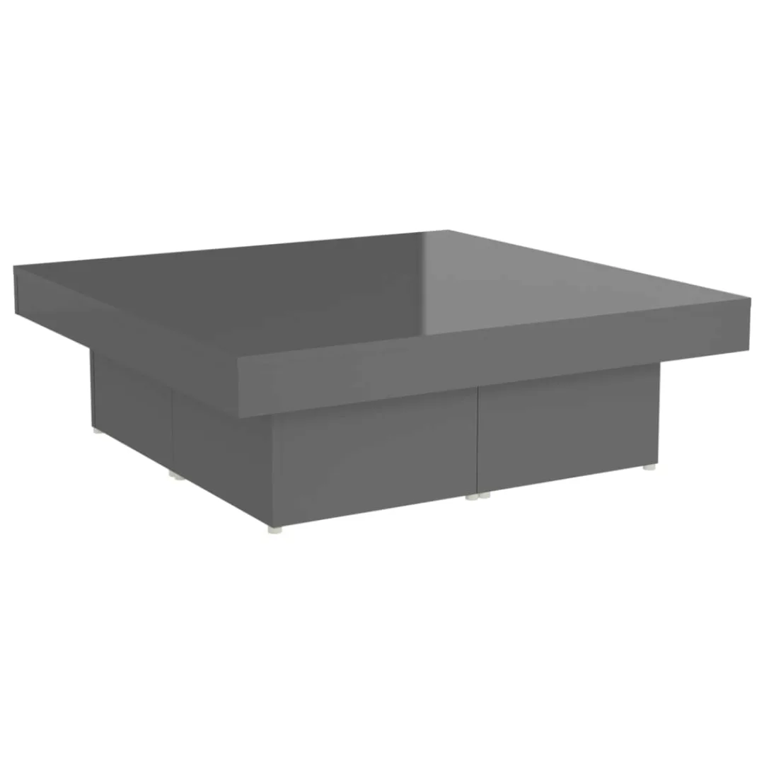 Couchtisch Hochglanz-grau 90x90x28 Cm Spanplatte günstig online kaufen