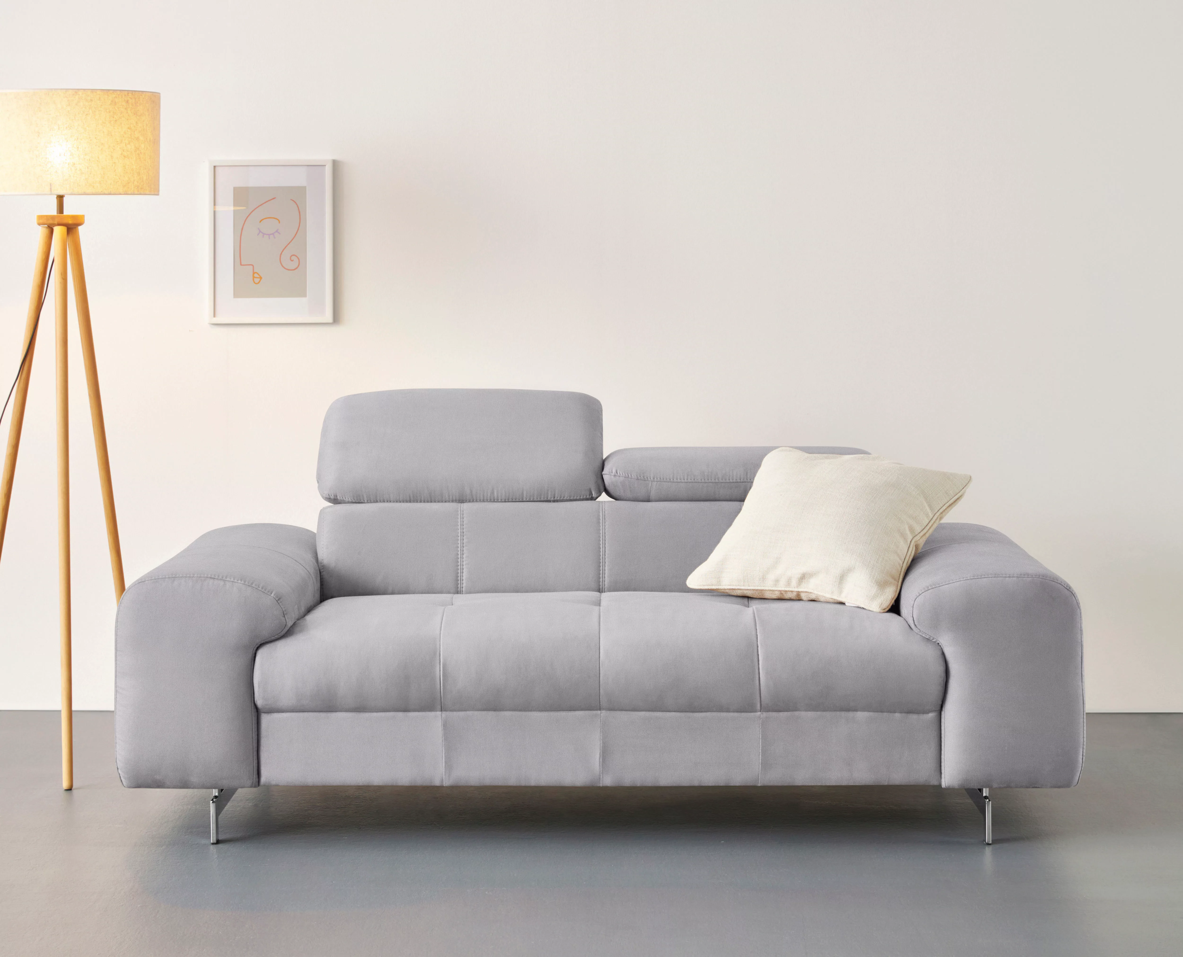 COTTA 2-Sitzer "Chef", Big-Sofa mit Kopfteilverstellung, edle Metallkufen günstig online kaufen