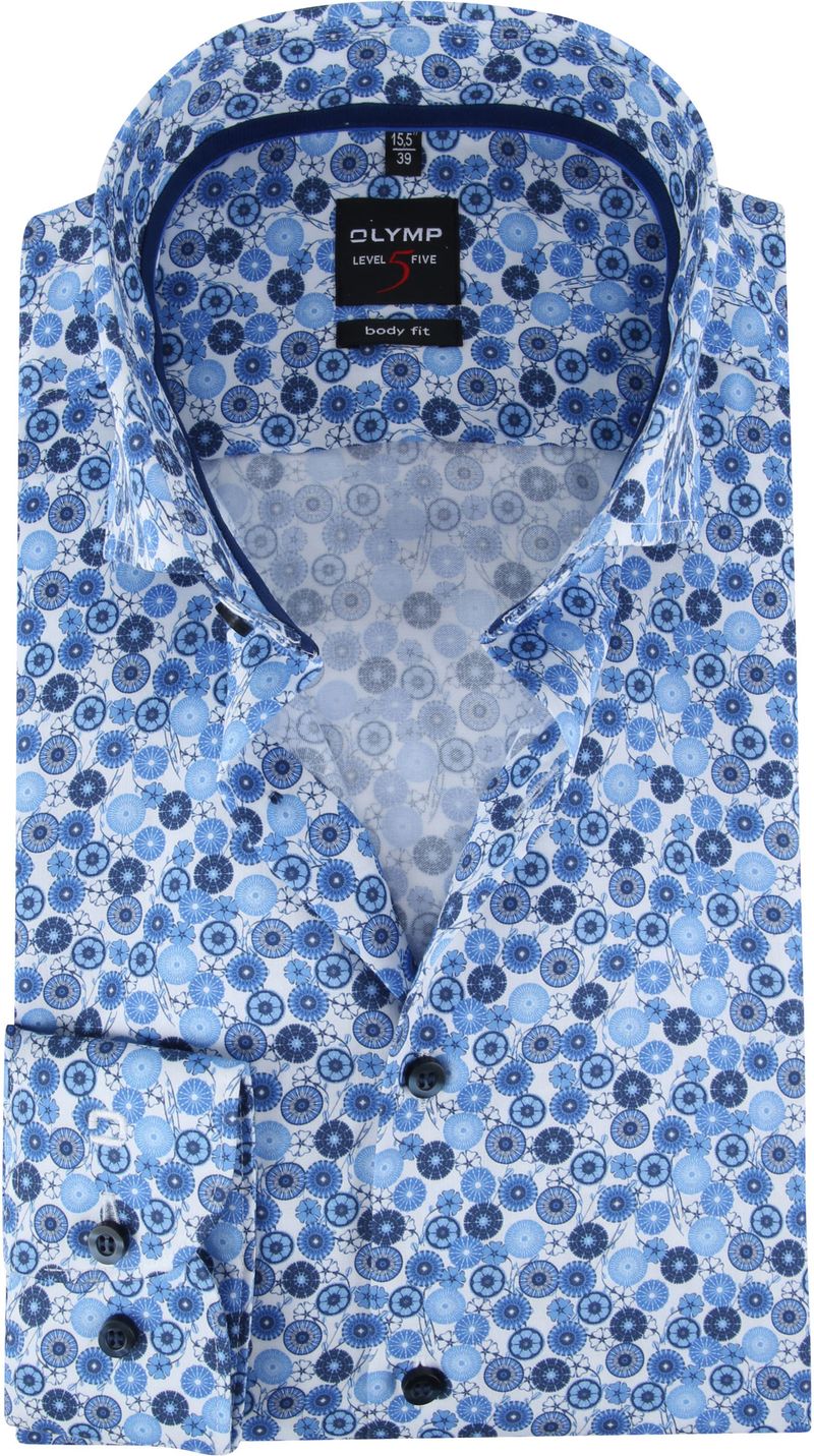 OLYMP Hemd Lvl 5 Blau Dessin - Größe 38 günstig online kaufen