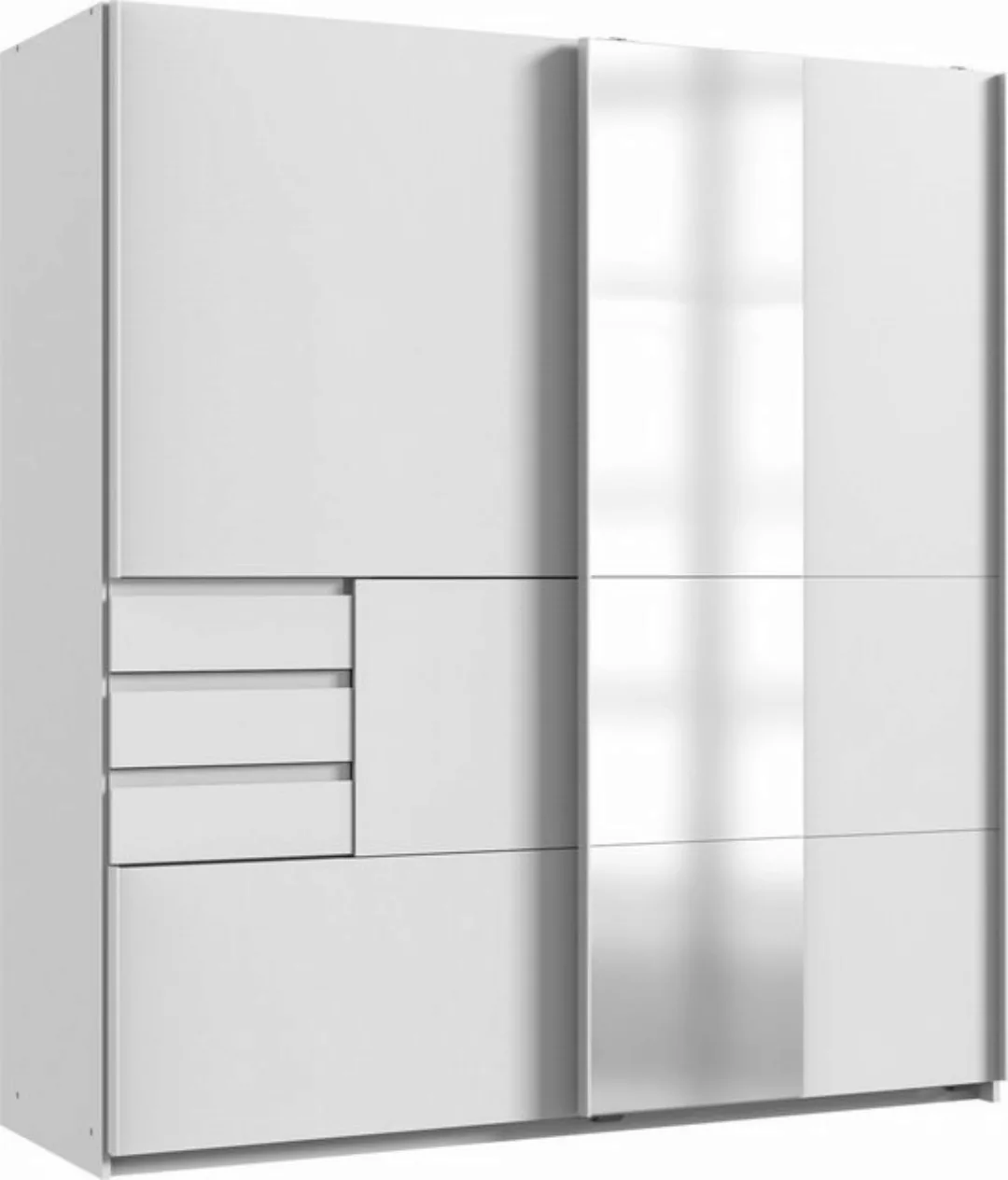 freiraum Schwebetürenschrank Bamberg (BxH: 180x198 cm) in WEISS mit 3 Schub günstig online kaufen