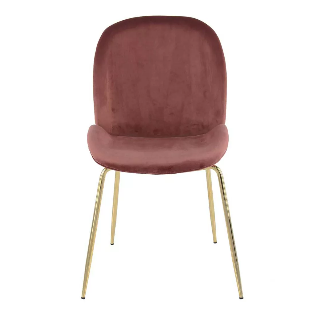 Esstisch Stühle in Altrosa Samt modern (2er Set) günstig online kaufen