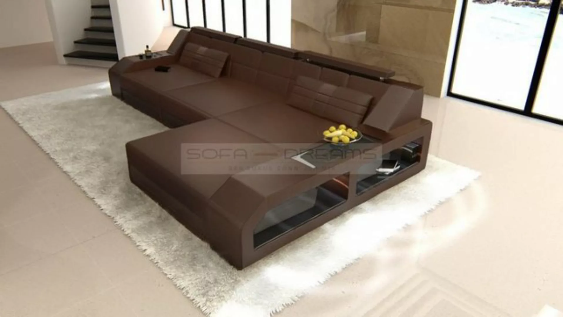 Sofa Dreams Ecksofa Ledercouch Sofa Leder Arezzo L Form Ledersofa, Couch, m günstig online kaufen