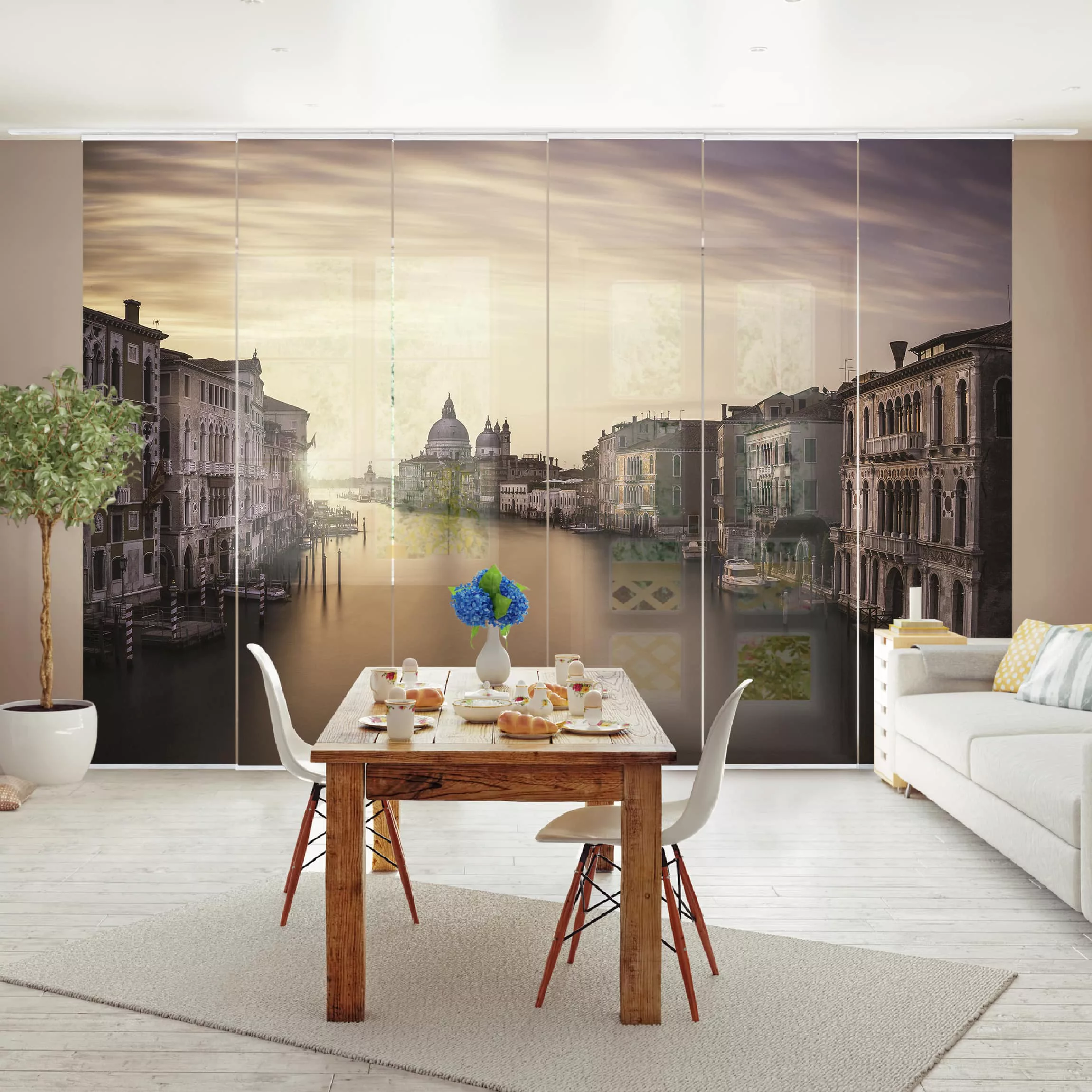 Schiebegardinen Set Architektur & Skyline Abendstimmung in Venedig günstig online kaufen