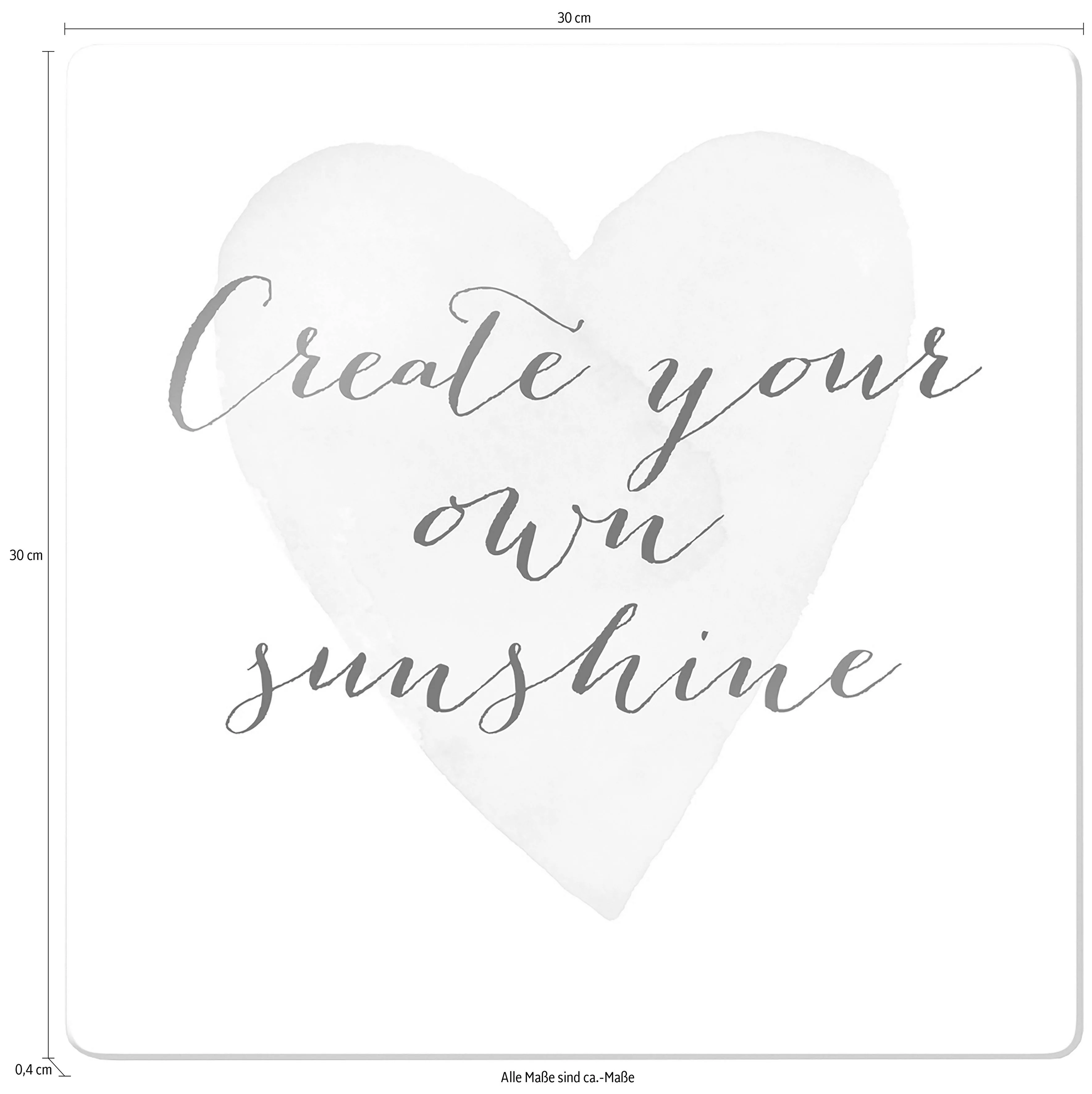 Wall-Art Glasbild »Confetti & Cream Create your own sunshine«, Landschaften günstig online kaufen