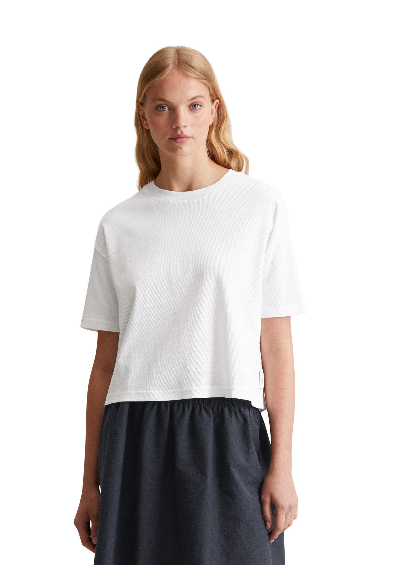 Marc O'Polo DENIM T-Shirt aus gerippter günstig online kaufen
