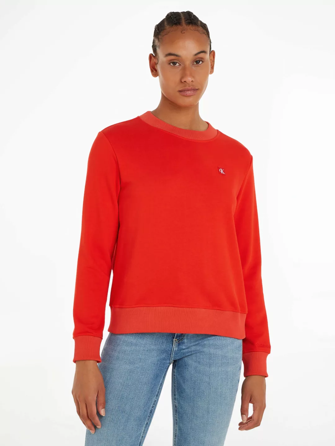Calvin Klein Jeans Sweatshirt CK EMBRO BADGE CREWNECK mit Logopatch günstig online kaufen