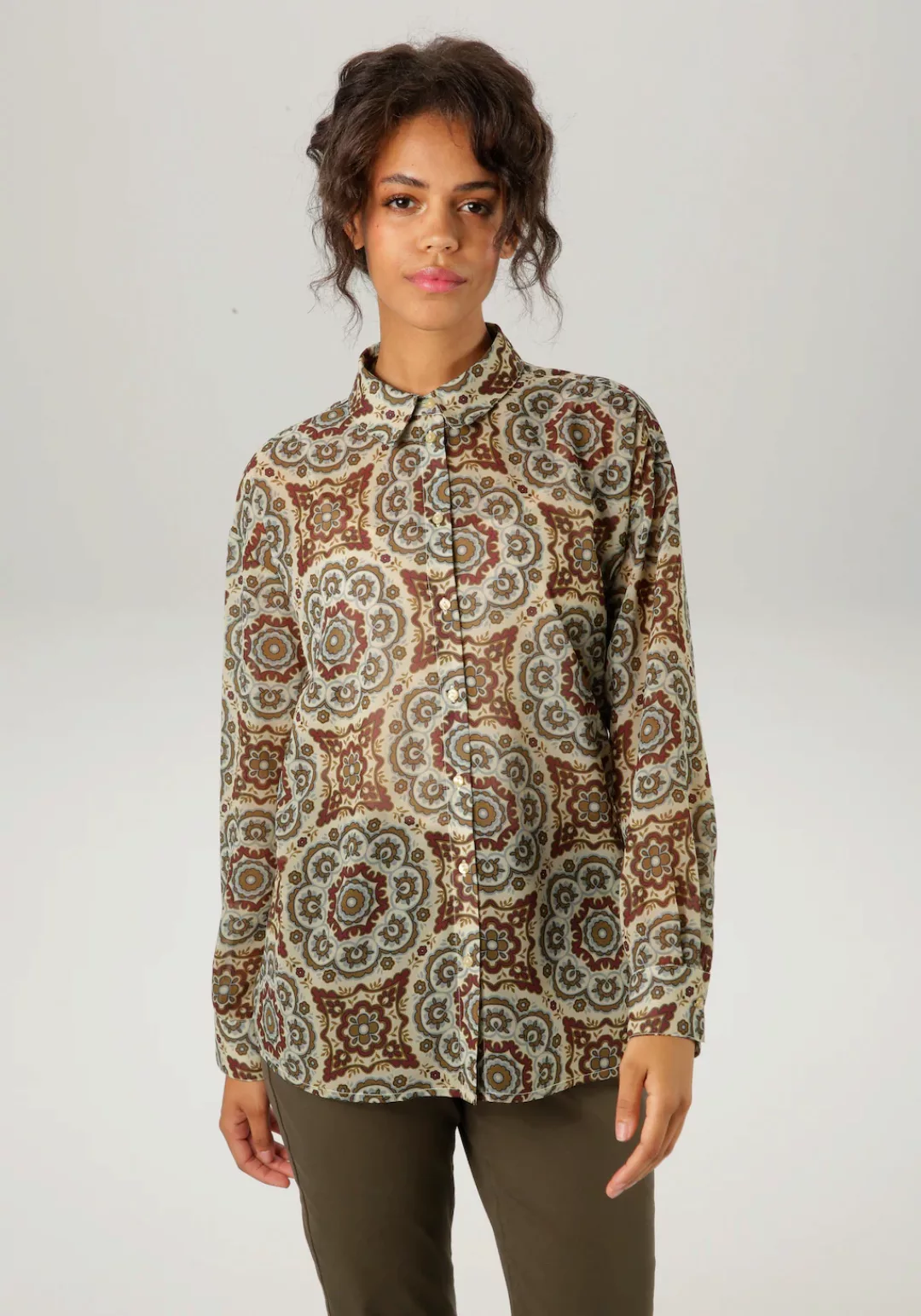 Aniston CASUAL Hemdbluse, mit fantasievollem Mandala-Druck günstig online kaufen