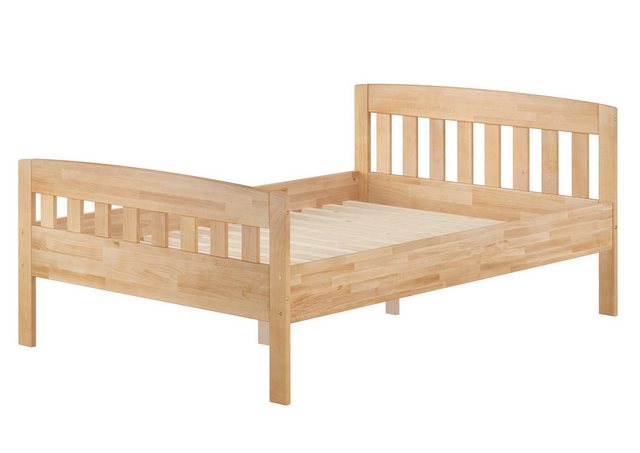 ERST-HOLZ Bett Doppelbett Zeitlos Buche massiv hohe Sitzt-Kante 140x200, Bu günstig online kaufen