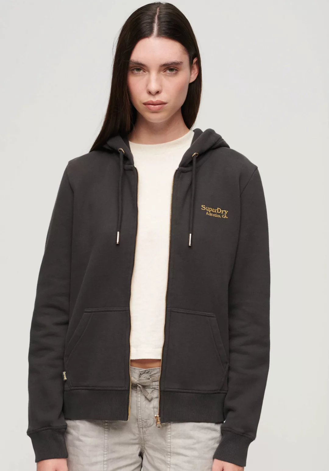 Superdry Kapuzensweatjacke "ESSENTIAL LOGO ZIP HOODIE", mit Logostickerei günstig online kaufen