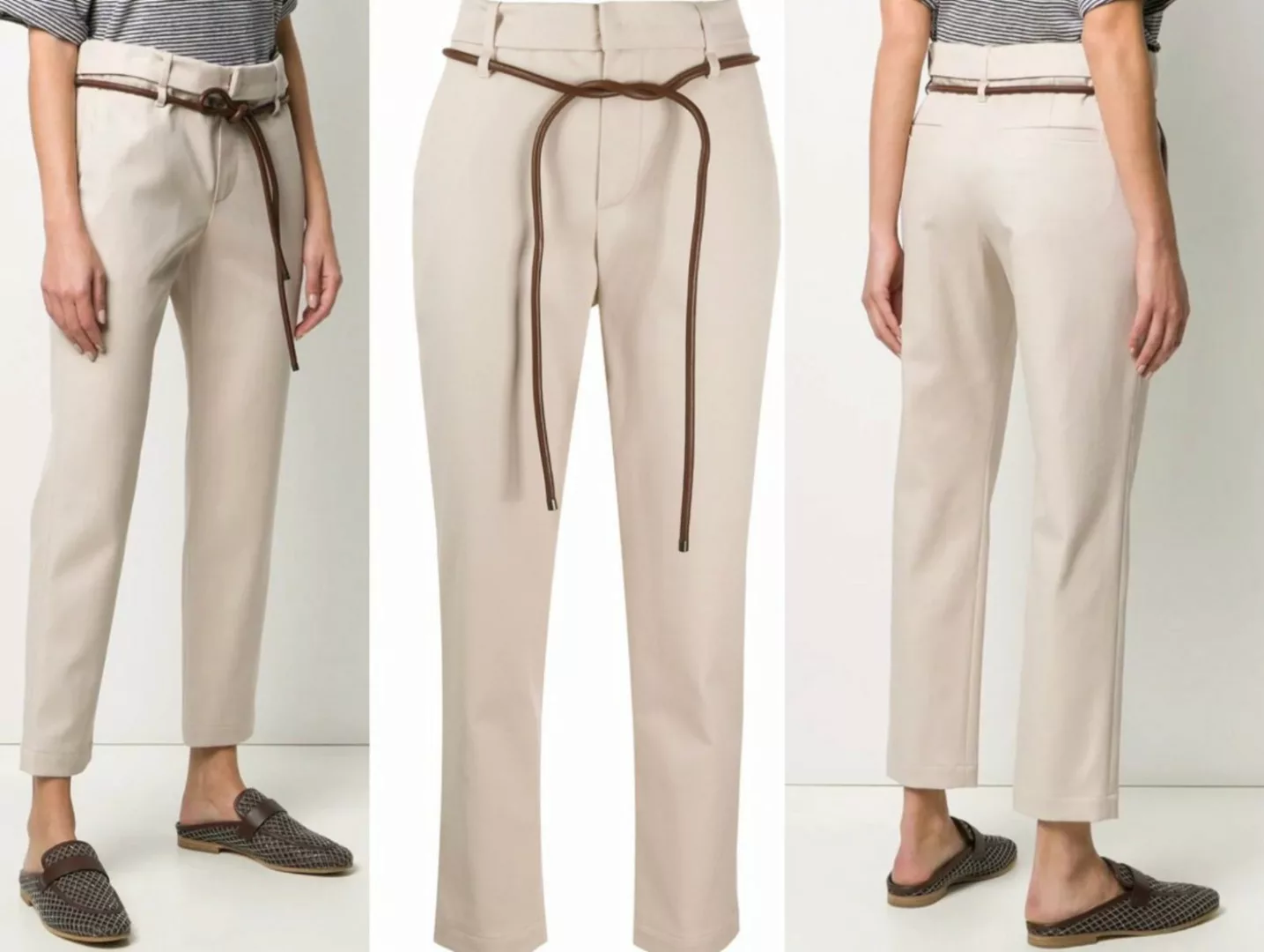 BRUNELLO CUCINELLI Boyfriend-Hose BRUNELLO CUCINELLI Cigarette Trousers Wit günstig online kaufen