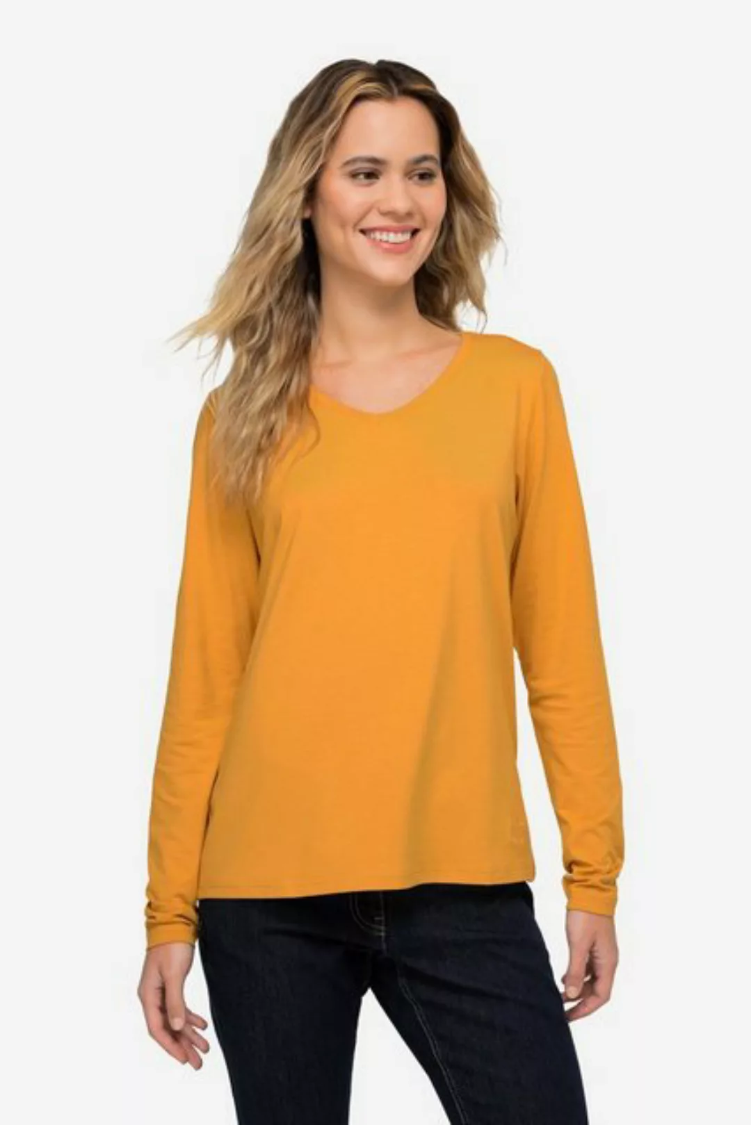 Laurasøn Rundhalsshirt T-Shirt V-Ausschnitt 3/4-Ärmel OEKO-TEX günstig online kaufen