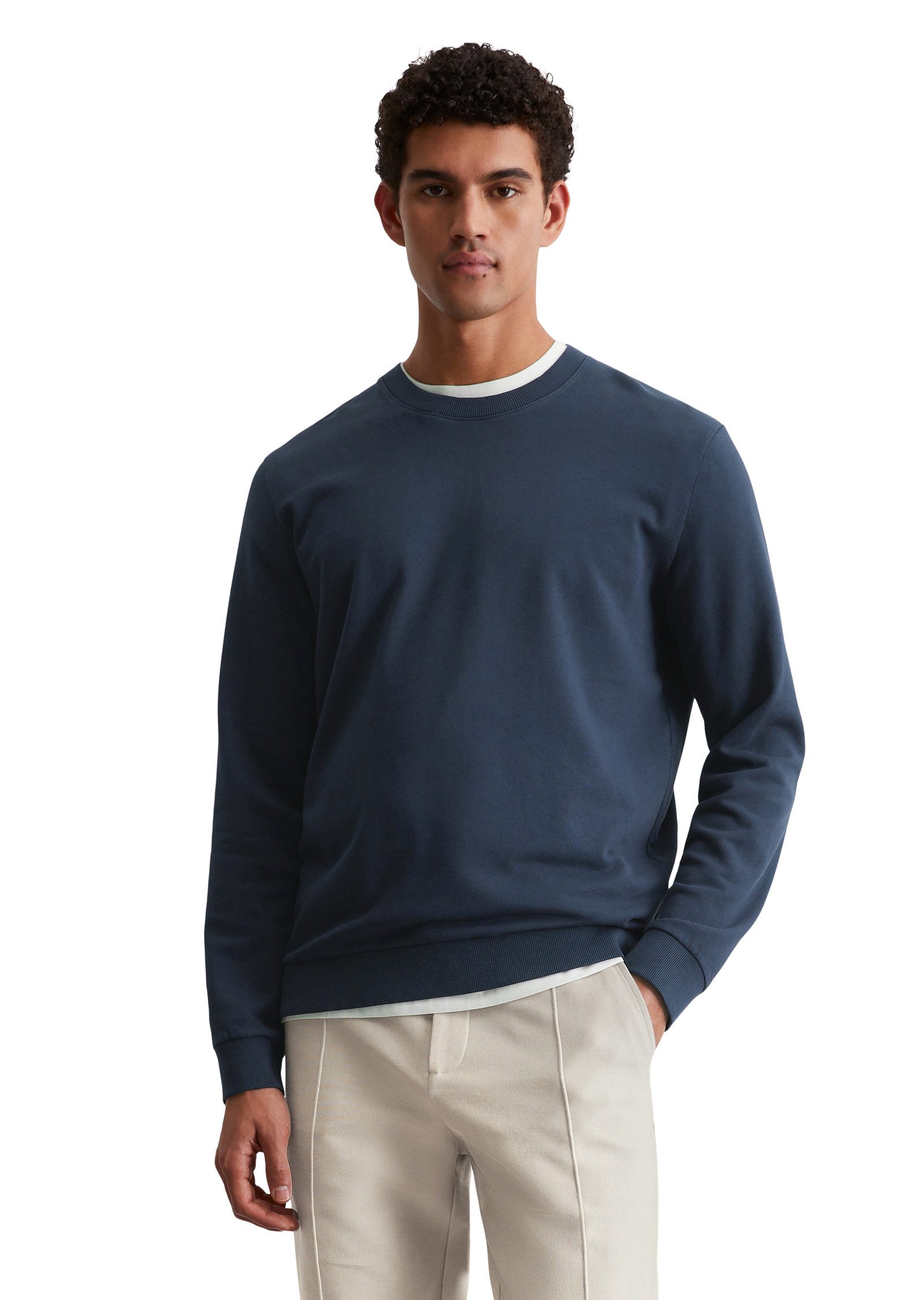 Marc O'Polo Sweatshirt Basic, mit Rippbündchen, günstig online kaufen