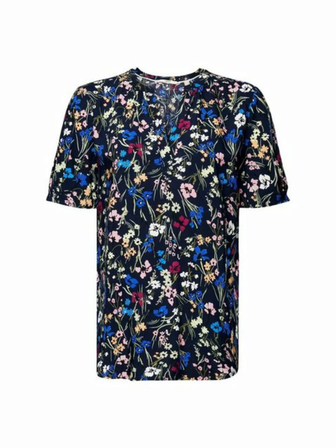 Esprit Kurzarmbluse Florale Bluse mit geschlitztem Ausschnitt günstig online kaufen