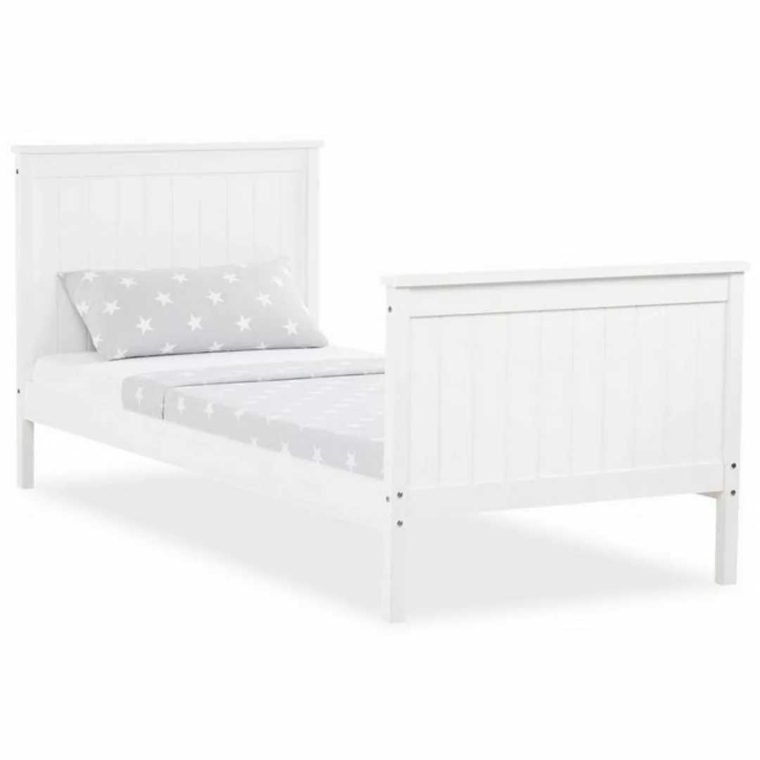 Homestyle4u Jugendbett Holzbett 90 x 200 cm Einzelbett Bettgestell Weiß 141 günstig online kaufen