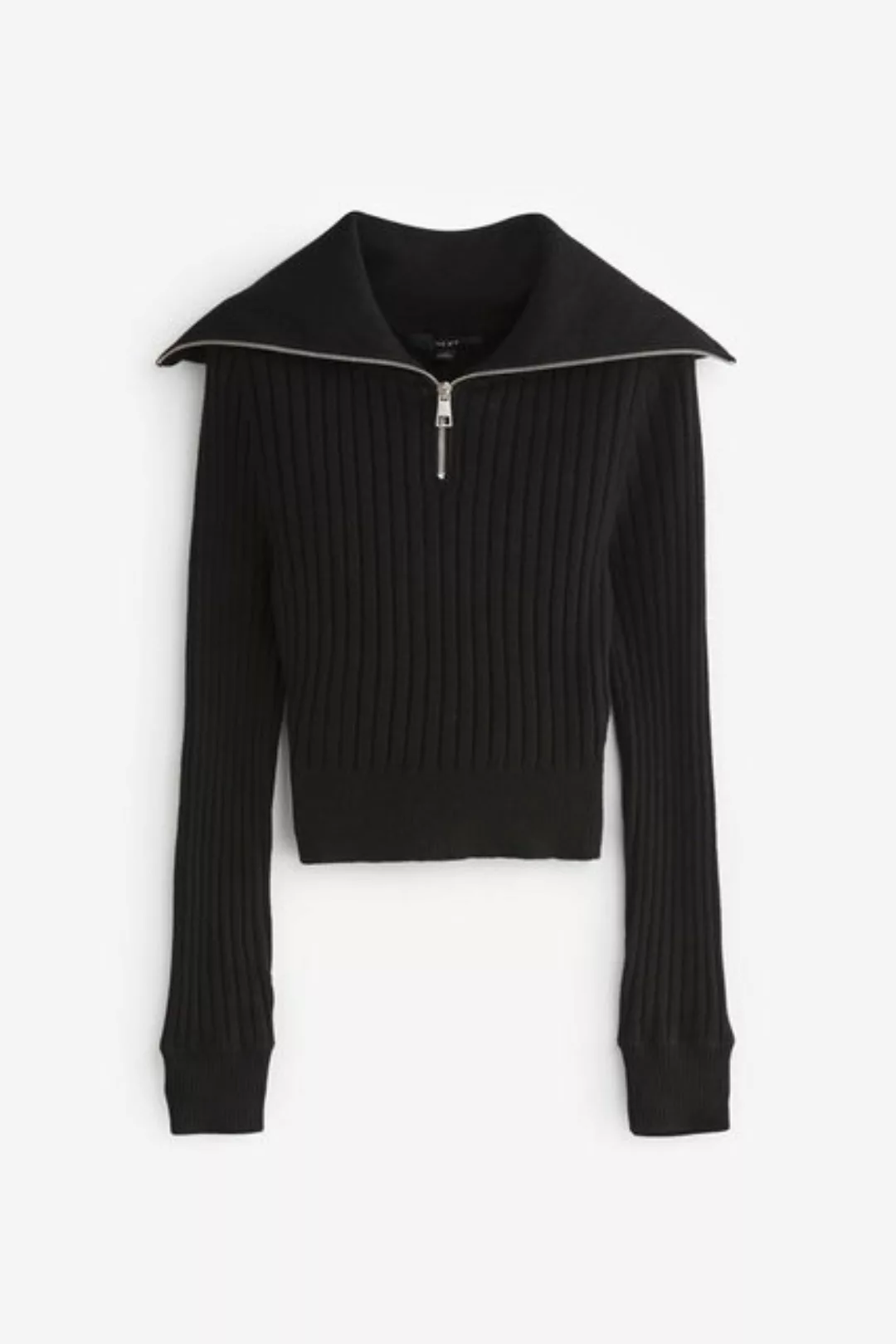 Next Troyer Rippenstrick-Pullover mit Reißverschlusskragen (1-tlg) günstig online kaufen