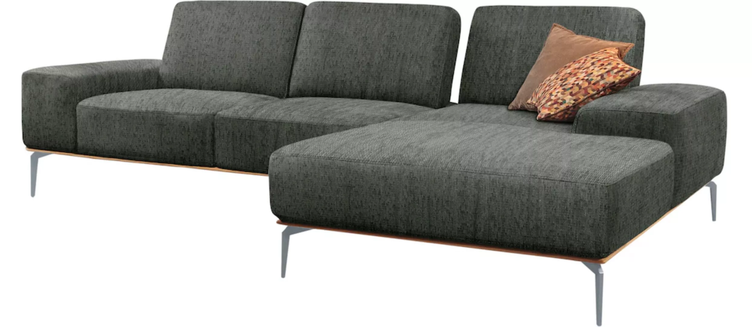 W.SCHILLIG Ecksofa run, mit elegantem Holzsockel, Füße in Silber matt, Brei günstig online kaufen