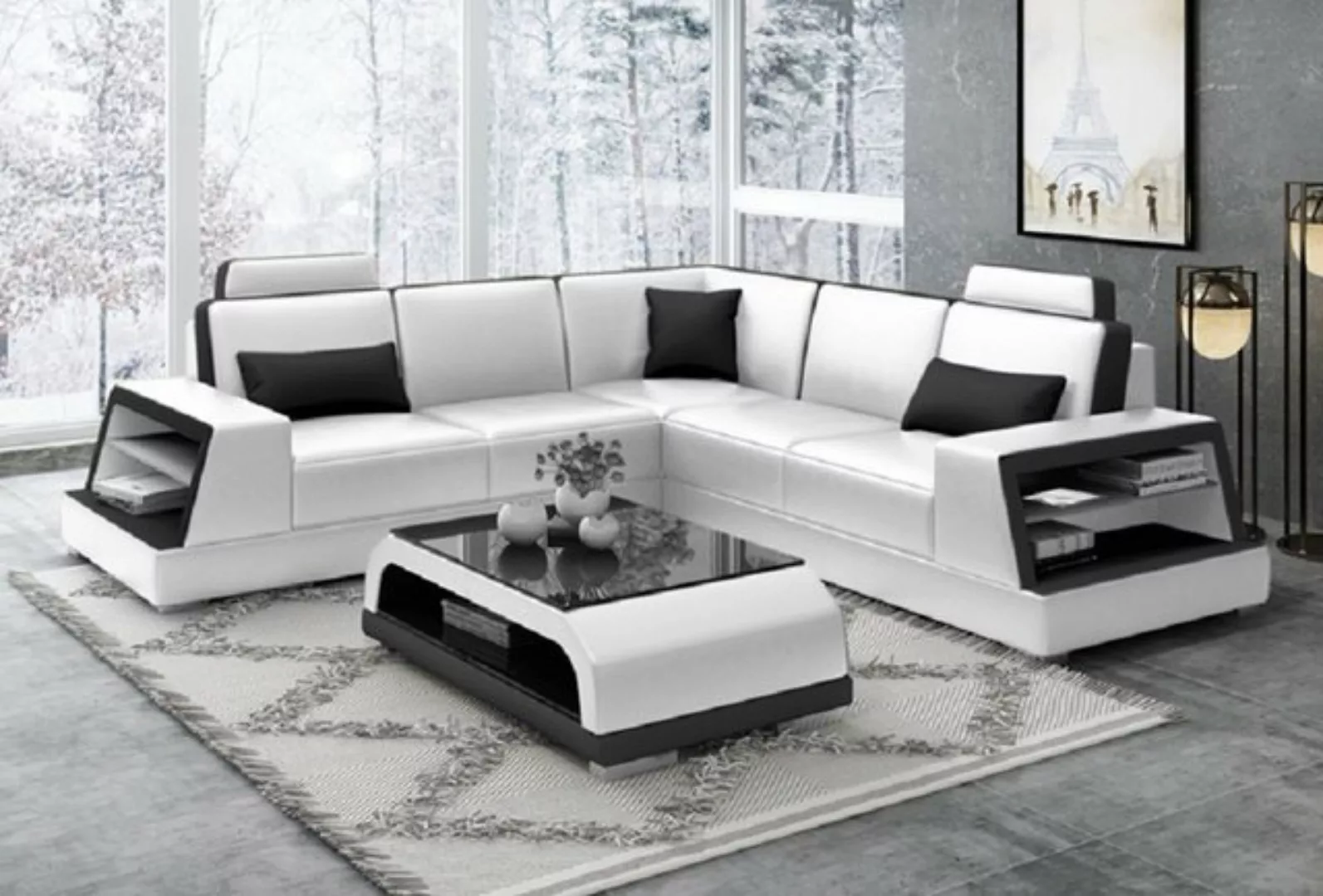 JVmoebel Ecksofa Ecksofa Ledersofa Polster Wohnlandschaft Couch Sofa, Made günstig online kaufen