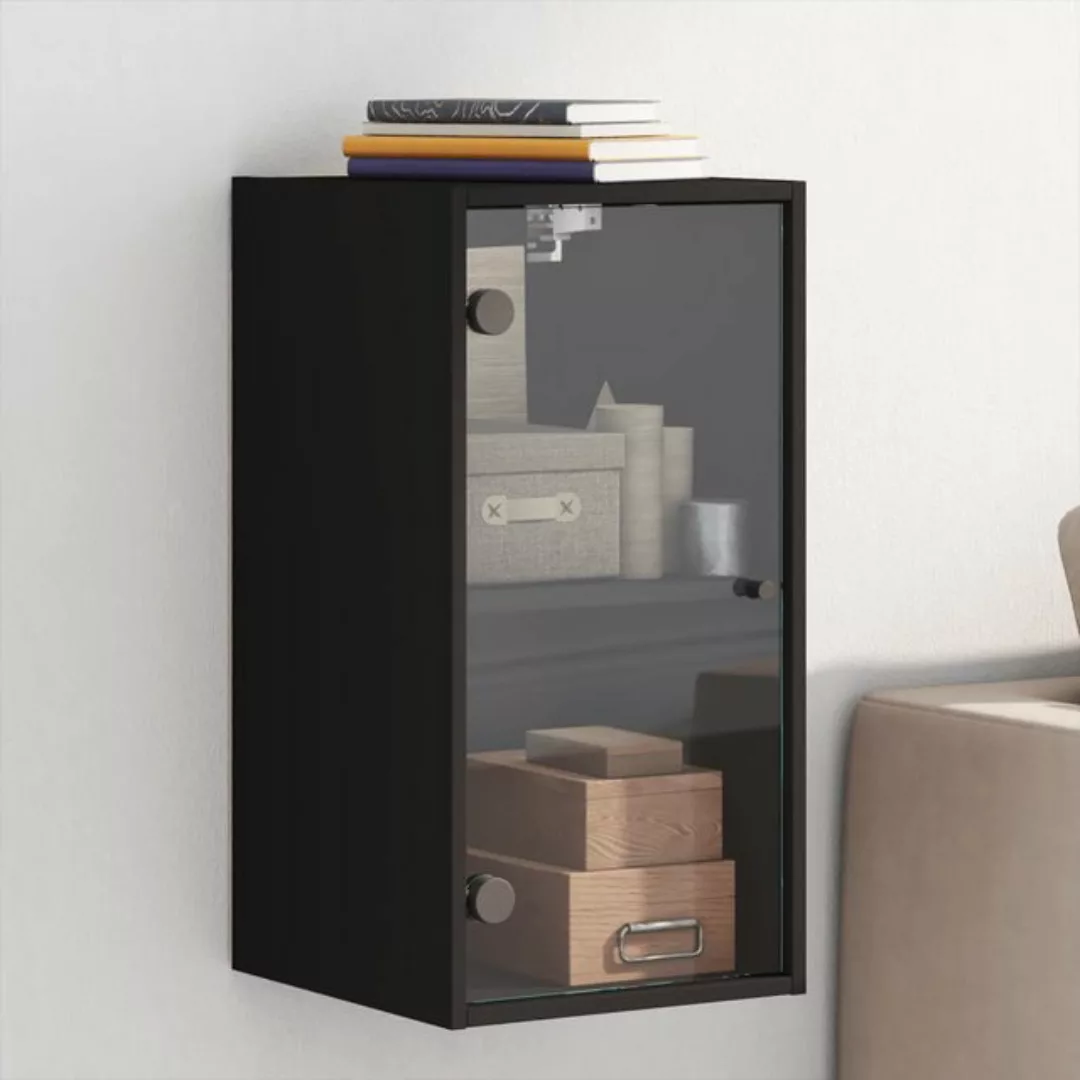 vidaXL Glashängeschrank Wandschrank mit Glastüren Schwarz 35x37x68,5 cm (1- günstig online kaufen