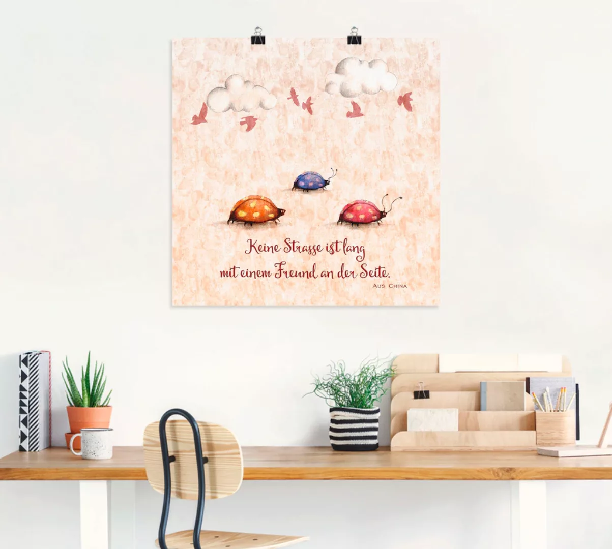 Artland Wandbild "Lebensweisheit Freunde", Tiere, (1 St.), als Alubild, Out günstig online kaufen