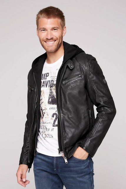 CAMP DAVID Lederjacke Rayko Camp David - Herren Lederjacke Kapuze Nubuklede günstig online kaufen