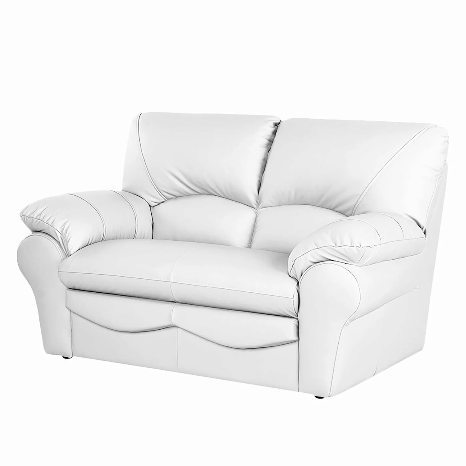 home24 Modoform Sofa Torsby 2-Sitzer Weiß Kunstleder 150x92x85 cm günstig online kaufen
