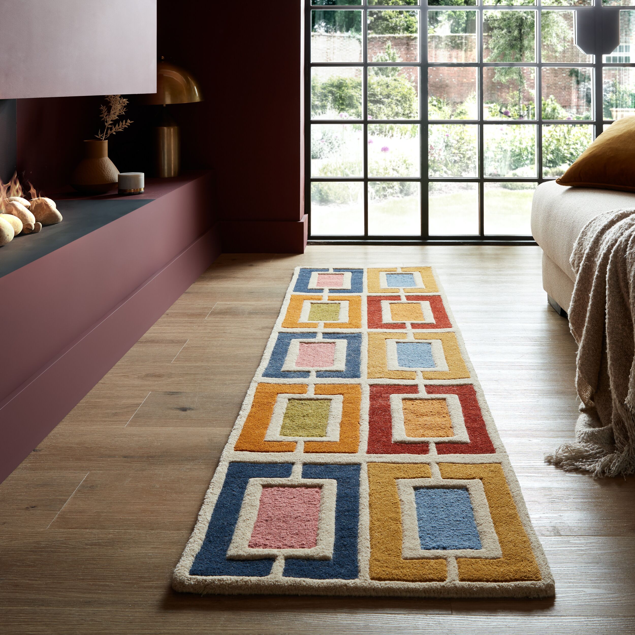 FLAIR RUGS Wollteppich »Retro Blocks«, rechteckig, Retro Blocks geschnitzte günstig online kaufen