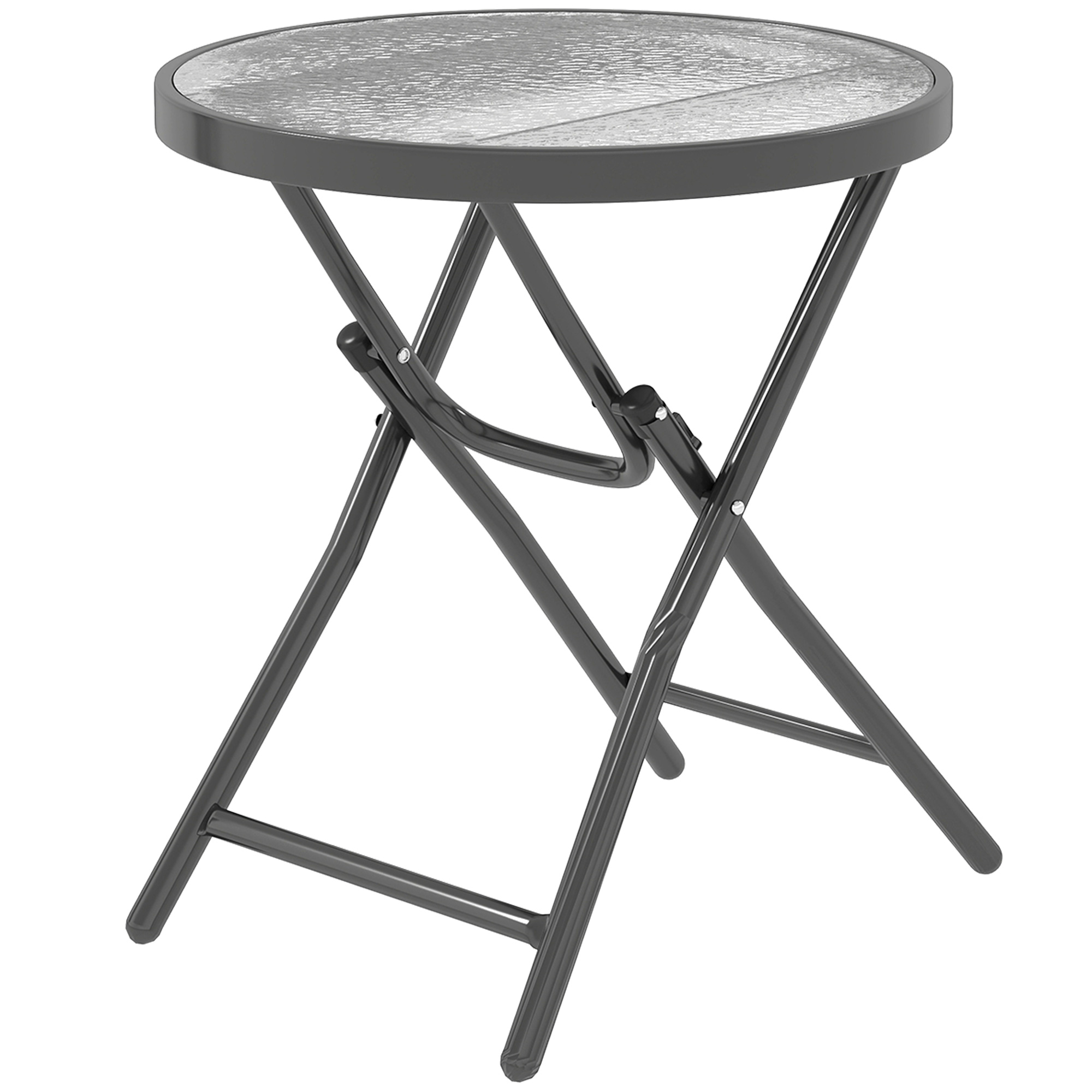 Outsunny Runder Bistrotisch für den Garten Ø 60 x 50H cm klappbar Schwarz M günstig online kaufen