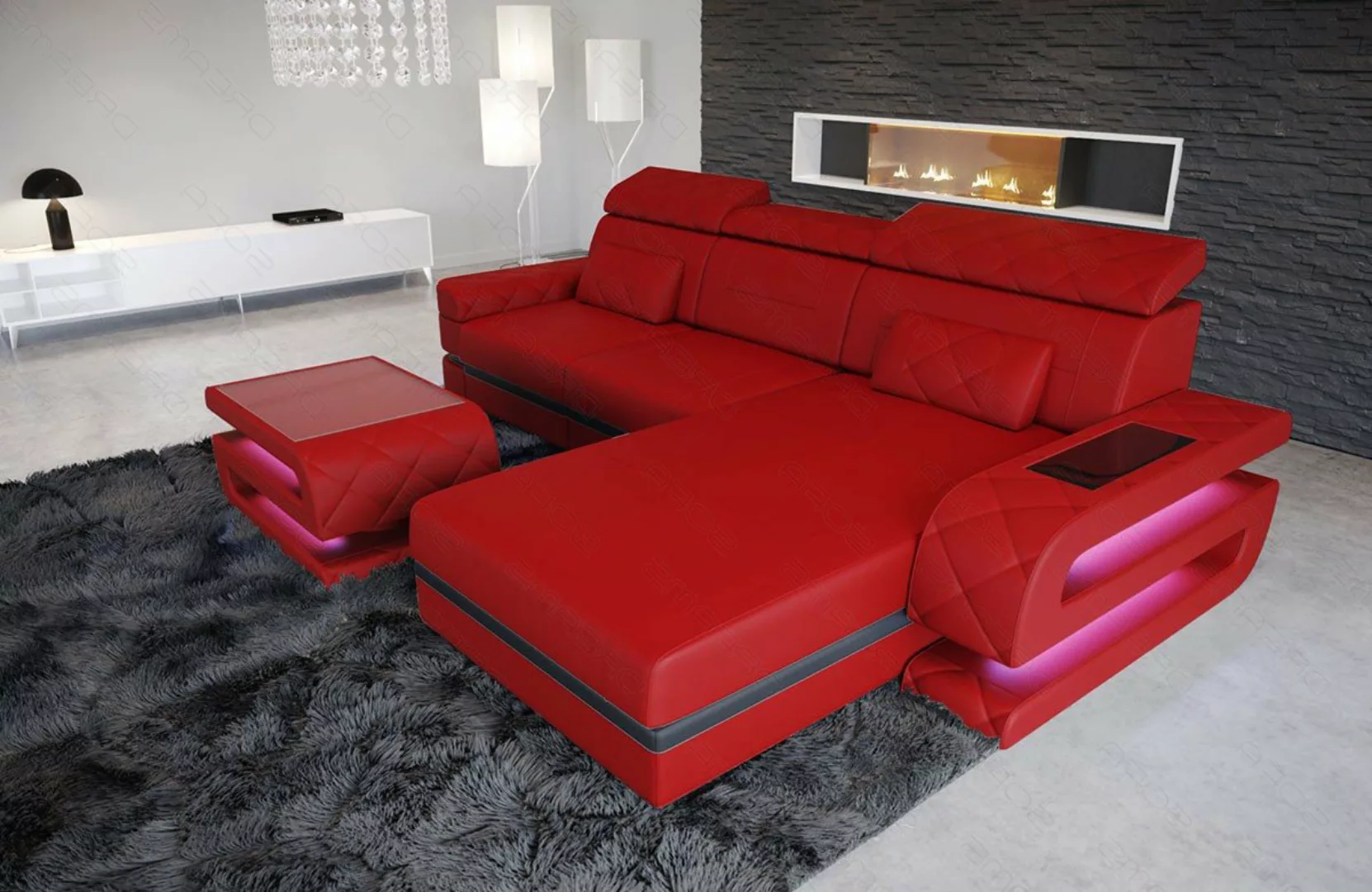 Sofa Dreams Ecksofa Ledersofa Bologna L Form Mini, Designersofa, Sofa mit L günstig online kaufen