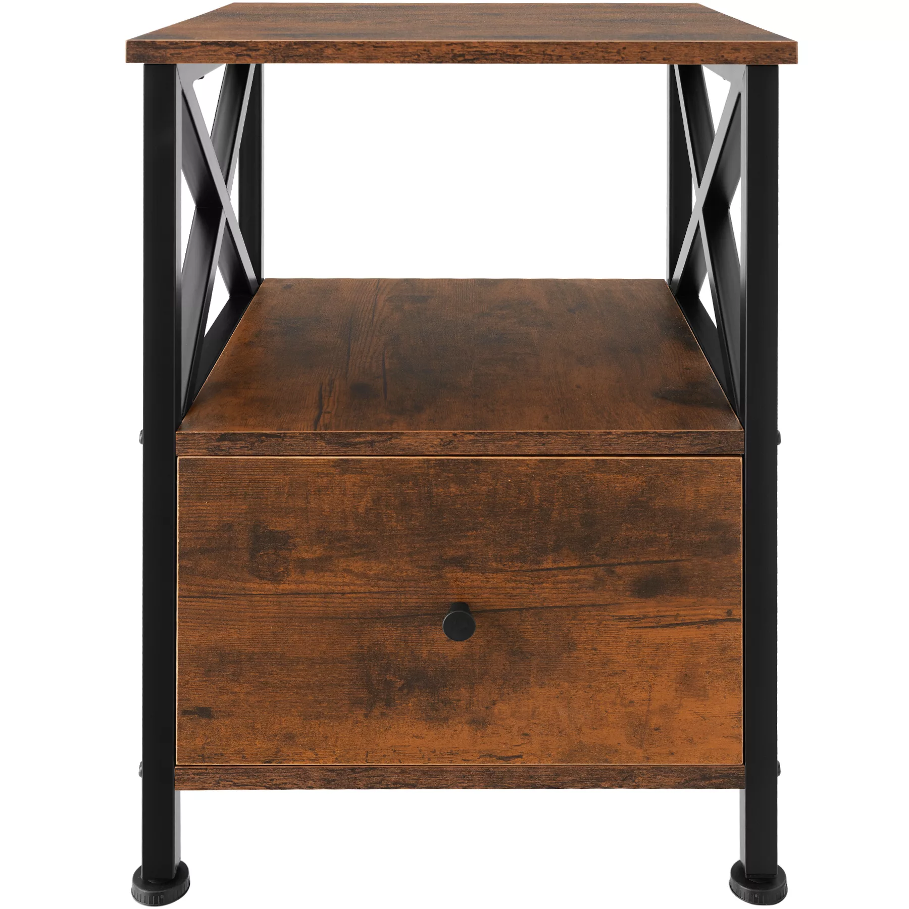 Nachttisch Falkirk 40x41,5x55,5cm - Industrial Holz dunkel, rustikal günstig online kaufen