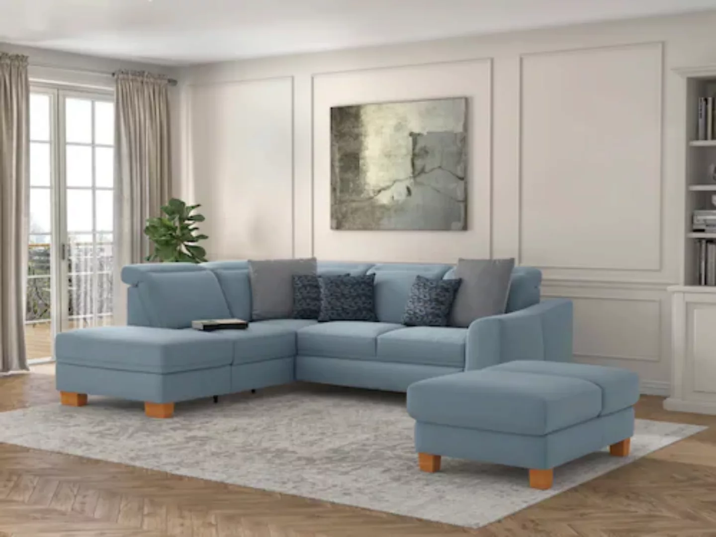 sit&more Ecksofa »Dundee L-Form«, mit Federkern und Massivholzfüßen, wahlwe günstig online kaufen