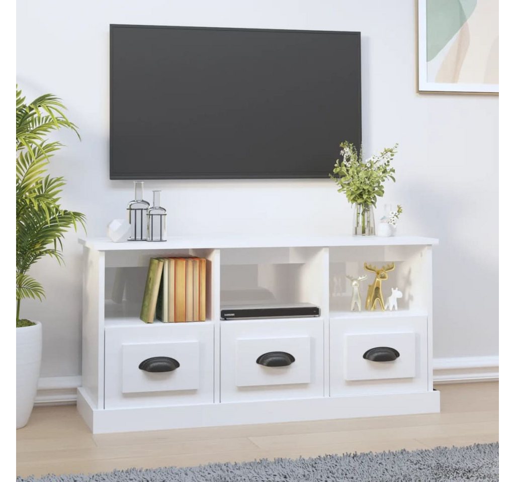 vidaXL TV-Schrank TV-Schrank Hochglanz-Weiß 100x35x50 cm Spanplatte günstig online kaufen