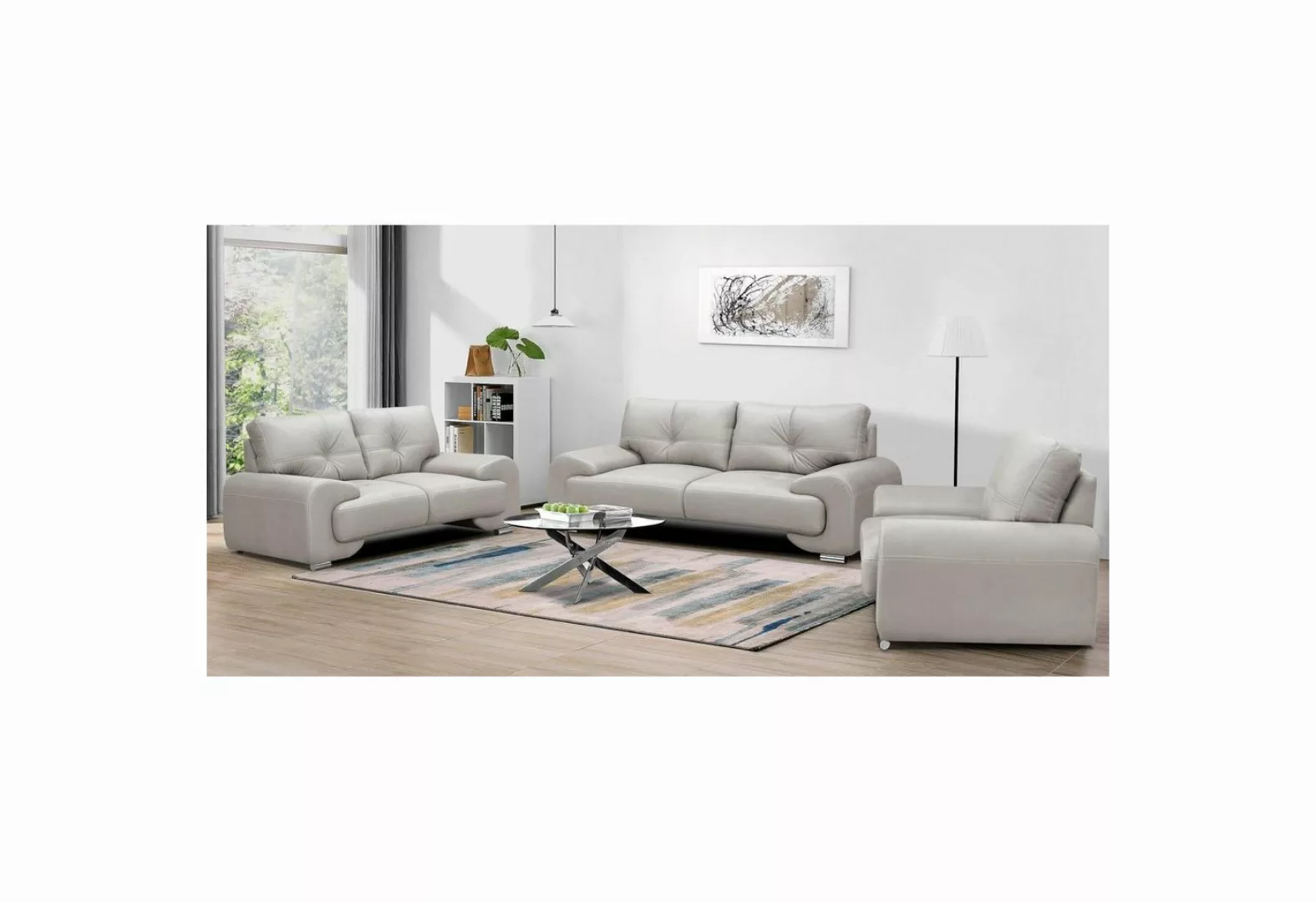 Beautysofa Polstergarnitur Maxime lux, (Sessel + Zweisitzer + Dreisitzer au günstig online kaufen