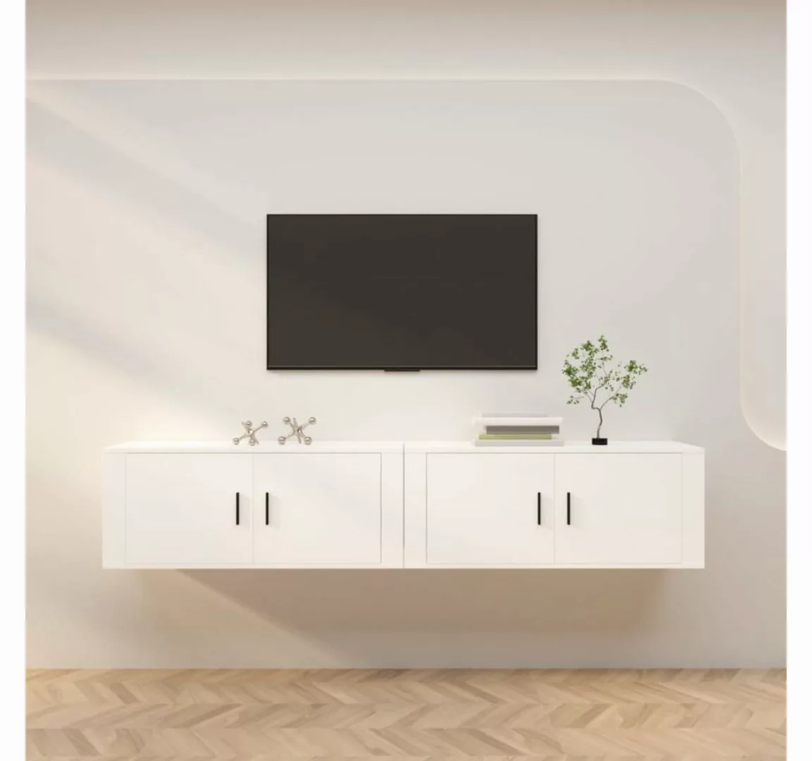 furnicato TV-Schrank TV-Wandschränke 2 Stk. Weiß 100x34,5x40 cm günstig online kaufen