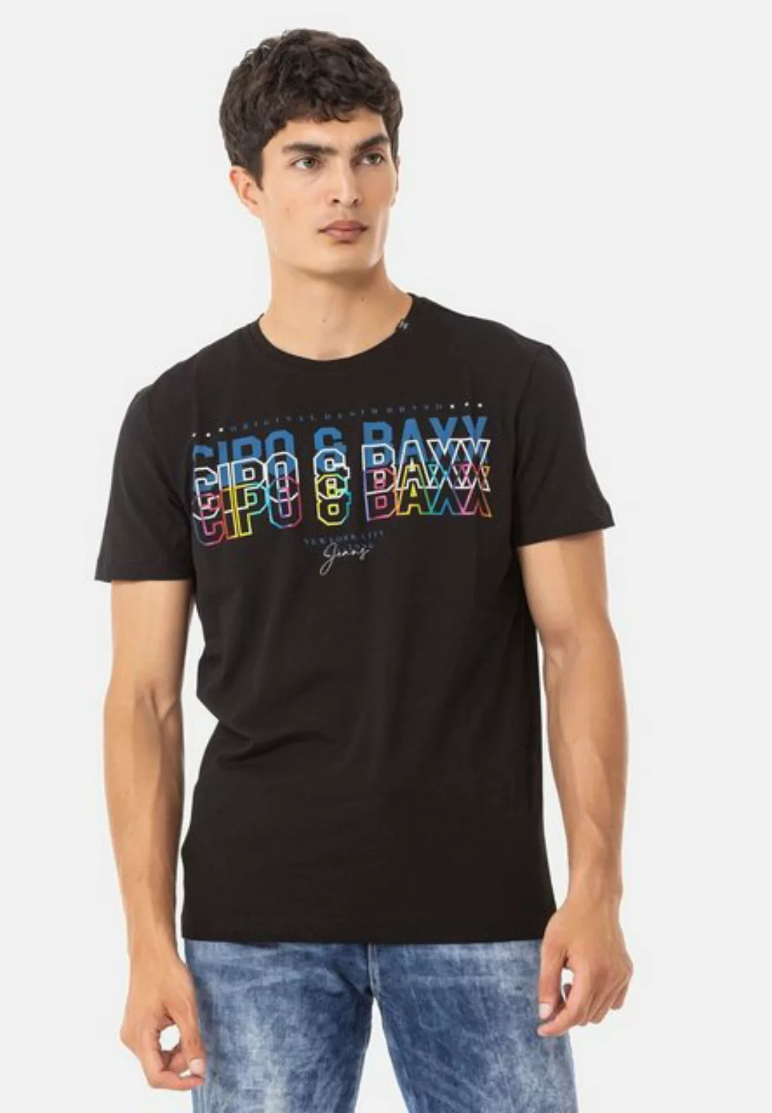 Cipo & Baxx T-Shirt CT717 mit trendigem Markenprint günstig online kaufen
