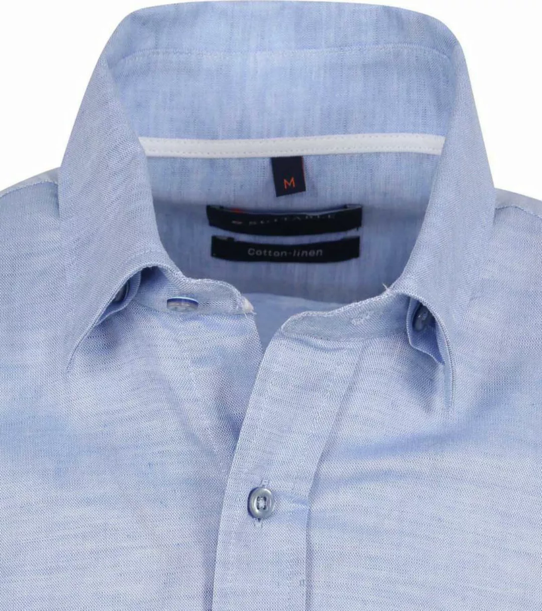 Suitable Short Sleeve Hemd Leinen Hellblau - Größe S günstig online kaufen