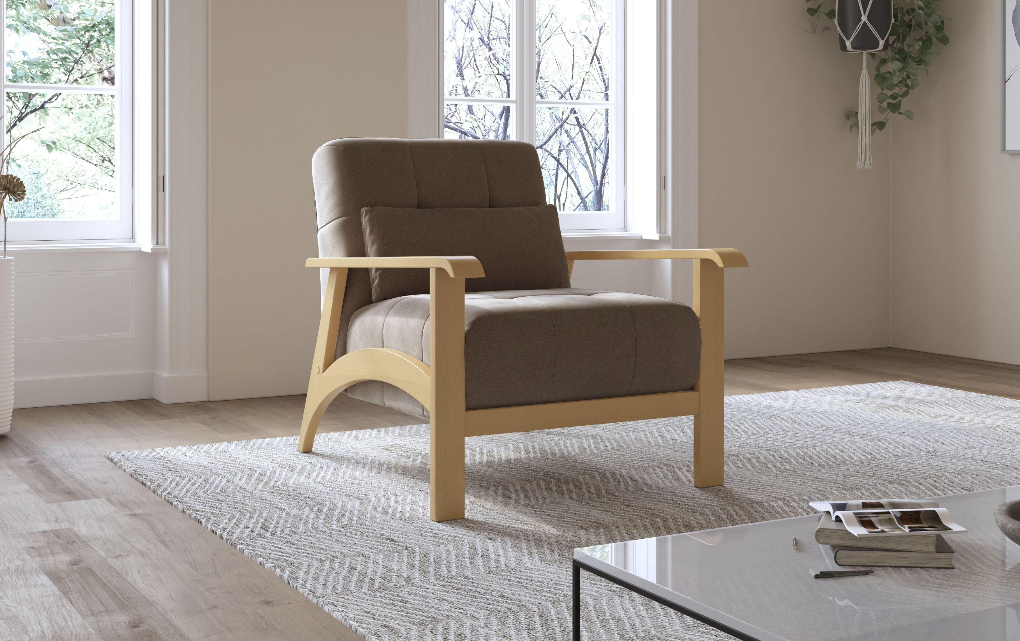 sit&more Sessel "Billund", Armlehnen aus Buchenholz in natur, verschiedene günstig online kaufen