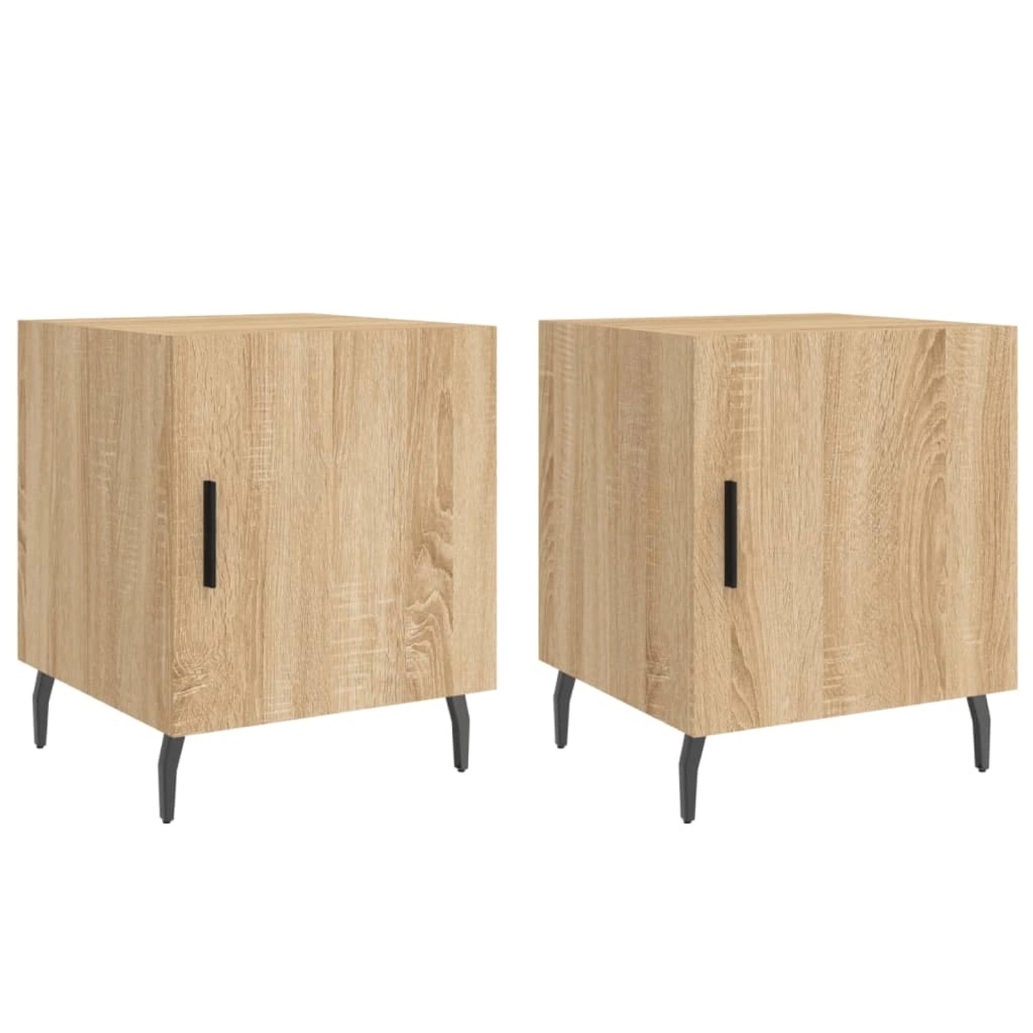 vidaXL Nachttische 2 Stk Sonoma-Eiche 40x40x50 cm Holzwerkstoff Modell 2 günstig online kaufen