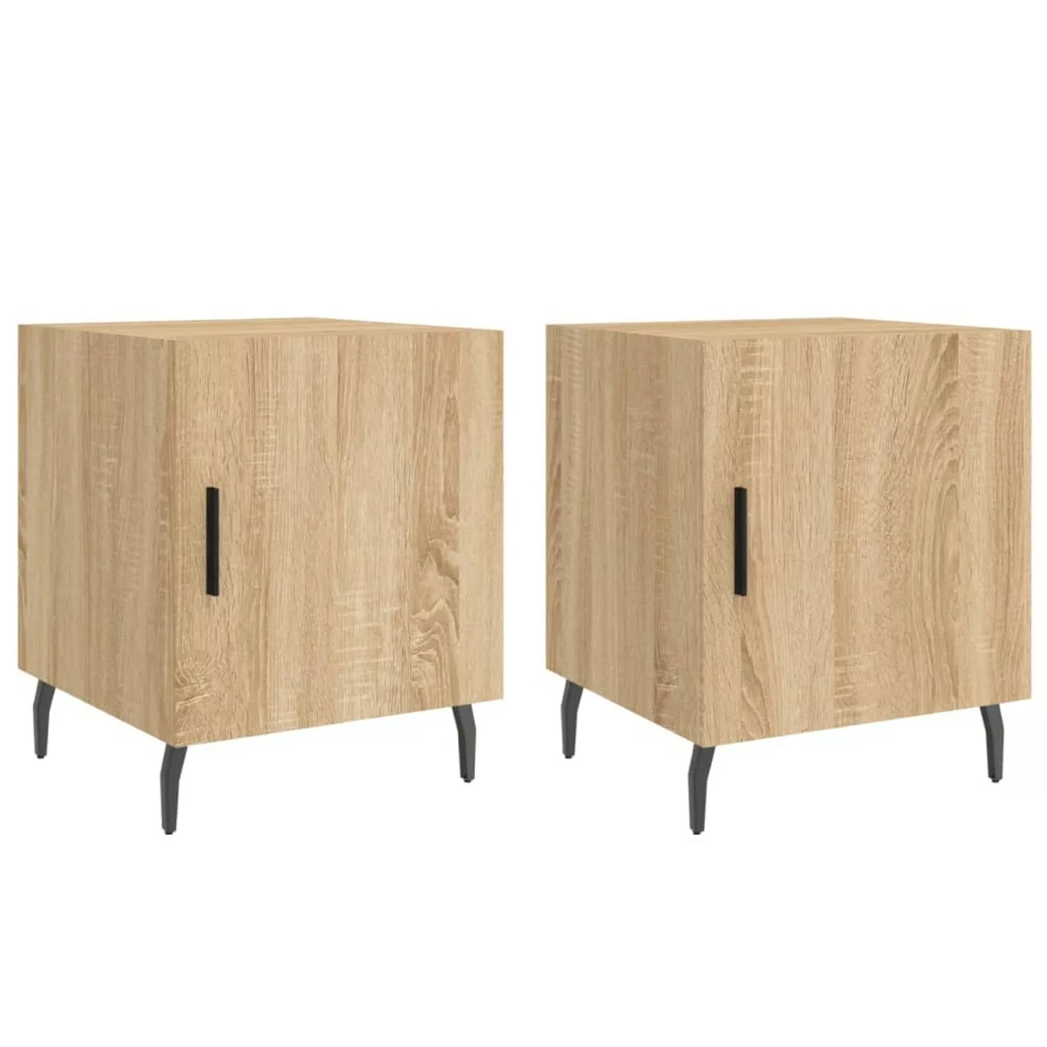 vidaXL Nachttische 2 Stk Sonoma-Eiche 40x40x50 cm Holzwerkstoff Modell 2 günstig online kaufen