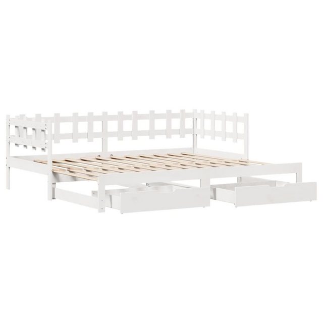 vidaXL Bett Tagesbett Ausziehbar mit Schubladen Weiß 80x200 cm Kiefernholz günstig online kaufen