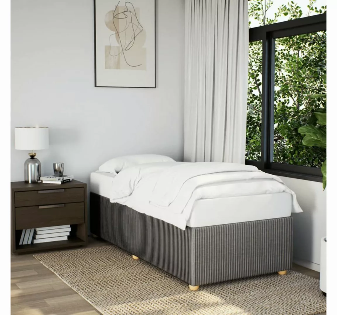 vidaXL Bett, Bettgestell ohne Matratze Taupe 100x200 cm Stoff günstig online kaufen