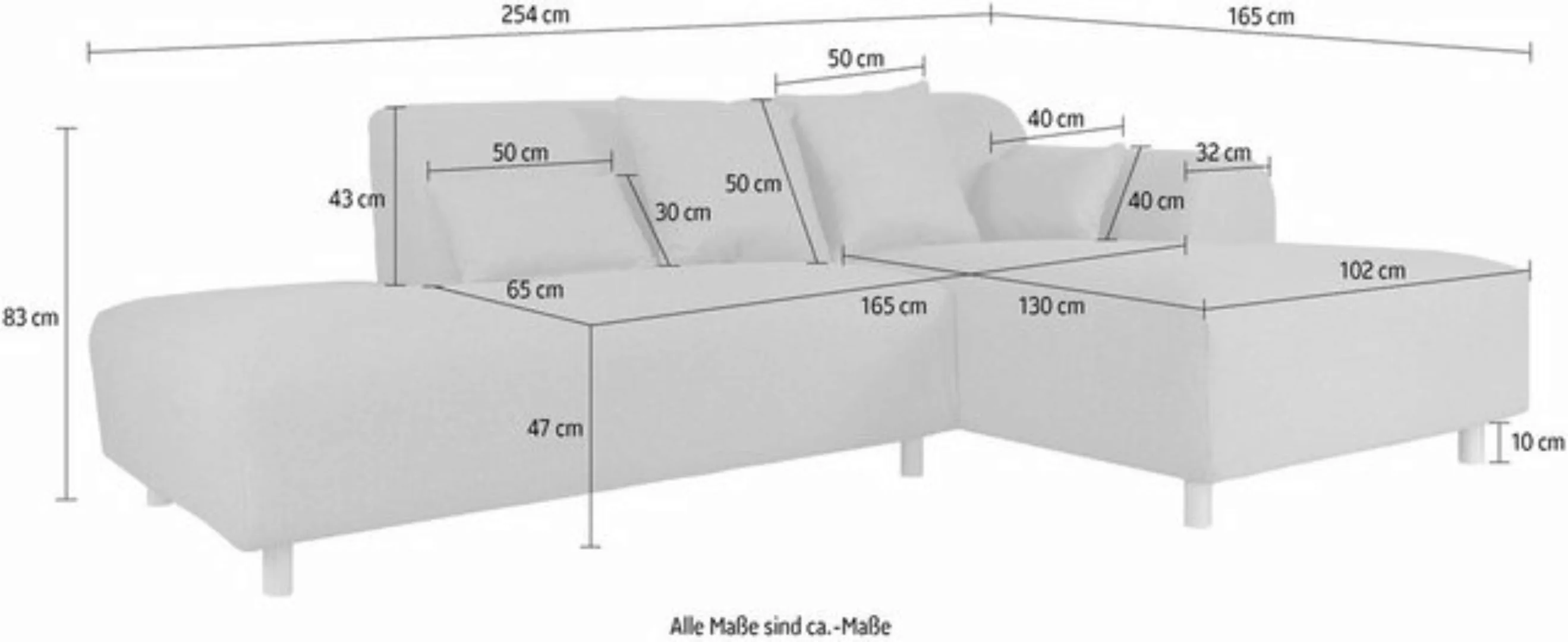 andas Ecksofa "Svennis L-Form", incl. Zierkissen, in 2 Bezugsvarianten günstig online kaufen