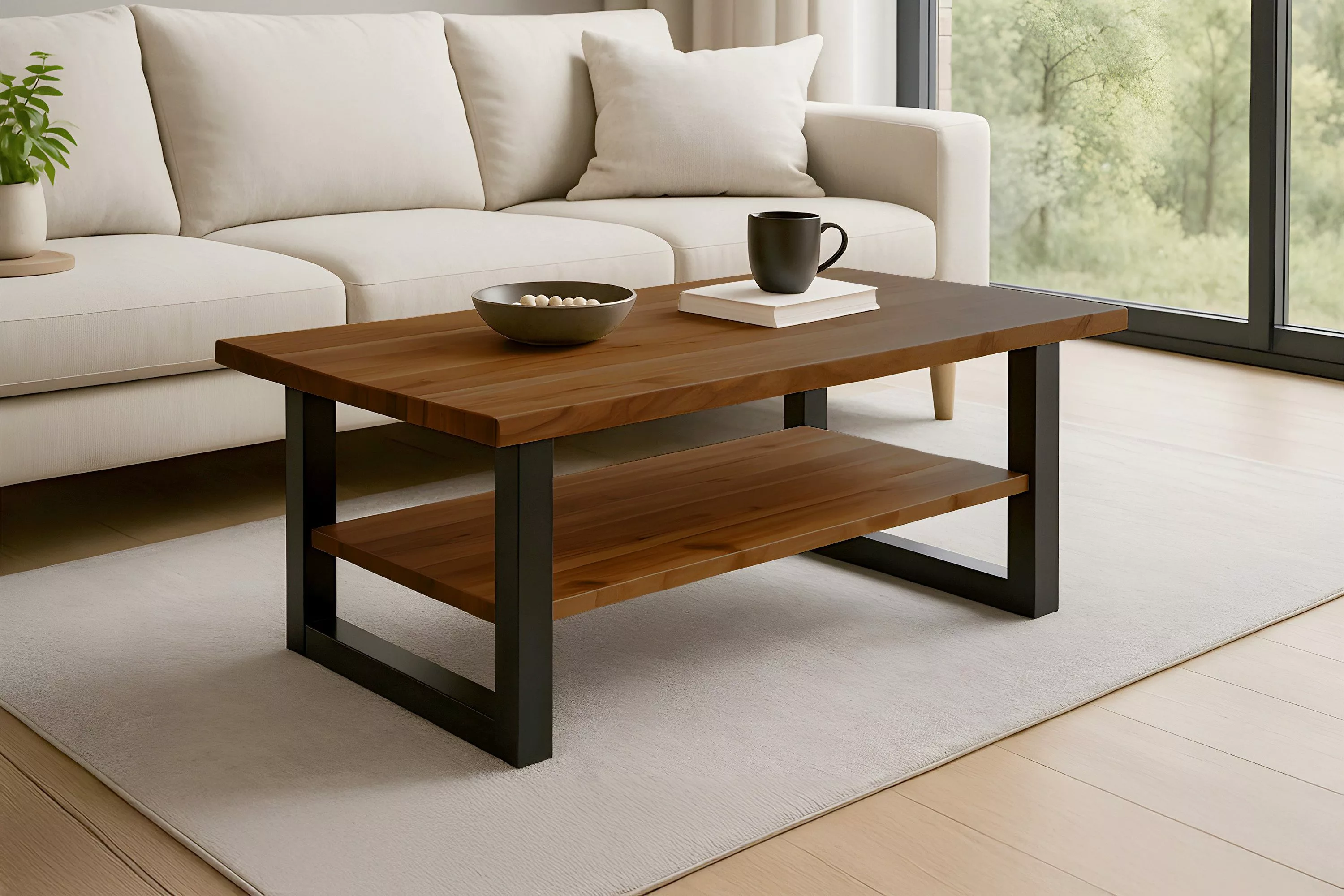 Loreno® Couchtisch Patrick, Baumkante, Akazie massiv, günstig online kaufen