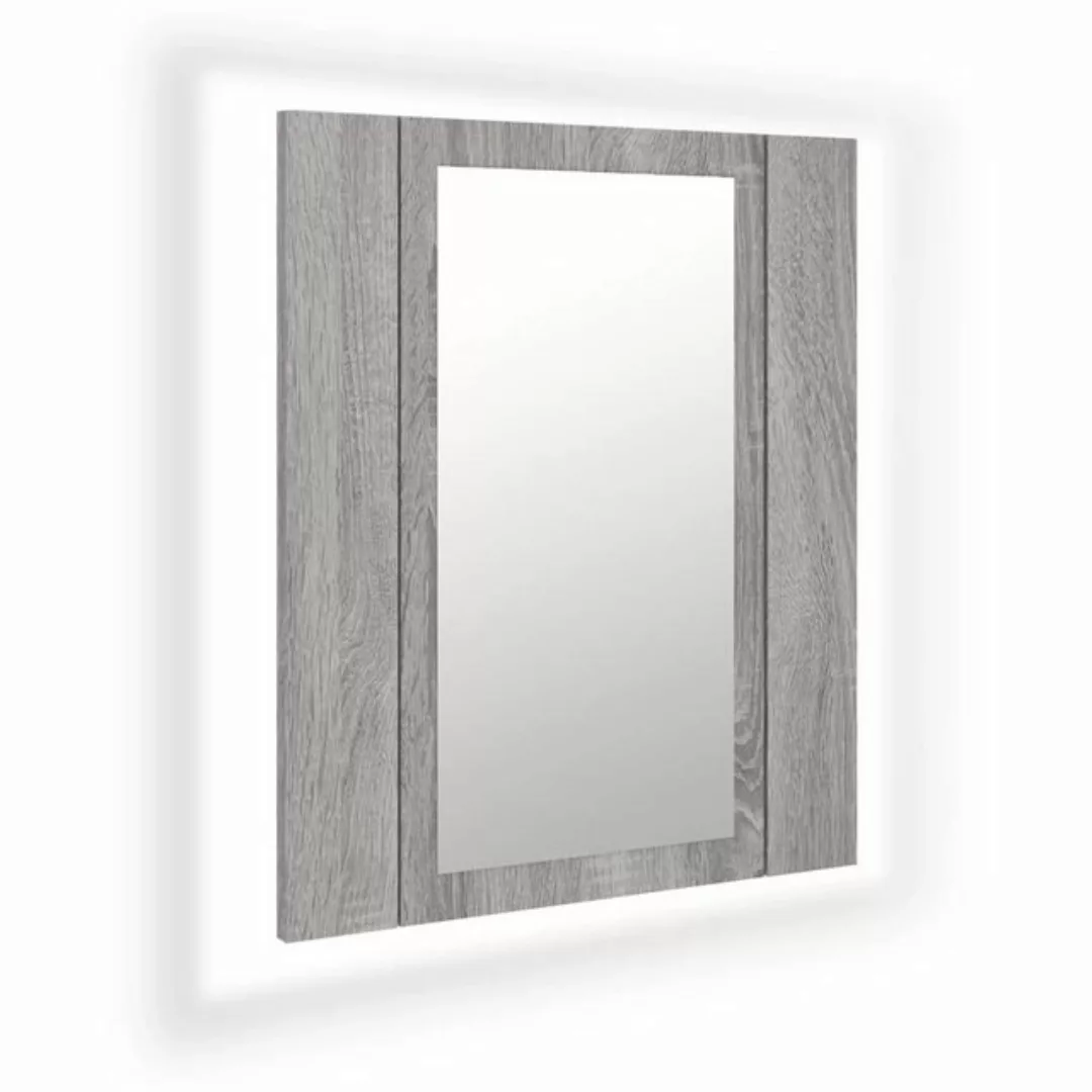 vidaXL Badezimmerspiegelschrank LED-Spiegelschrank Grau Sonoma 40x12x45 cm günstig online kaufen