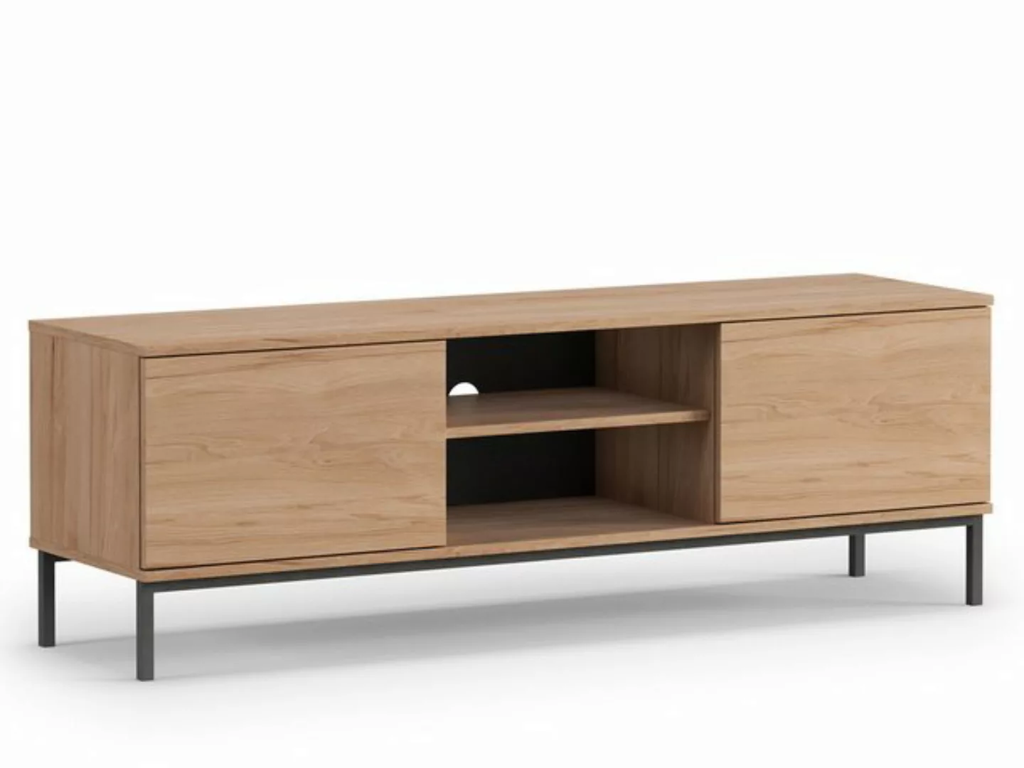 Compleo TV-Schrank Weiß /Schwarz /Eiche Hikora, Breite: 150 cm, MENS zweitü günstig online kaufen